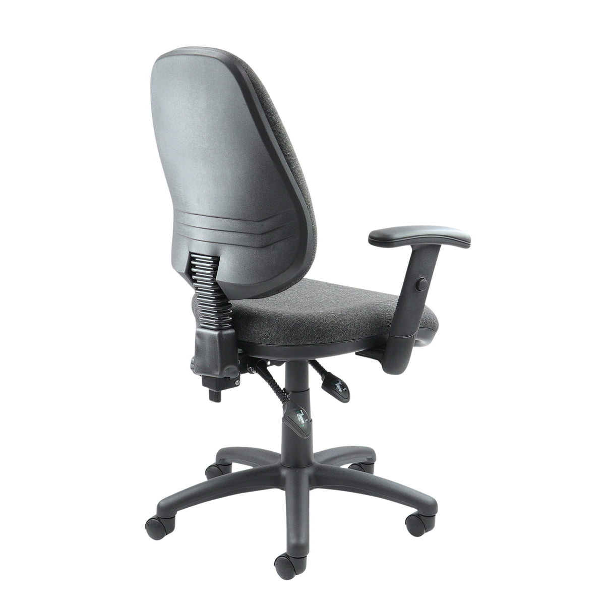 Vantage 100 2 lever PCB operators chair with adjustable arms - charcoal - view 2
