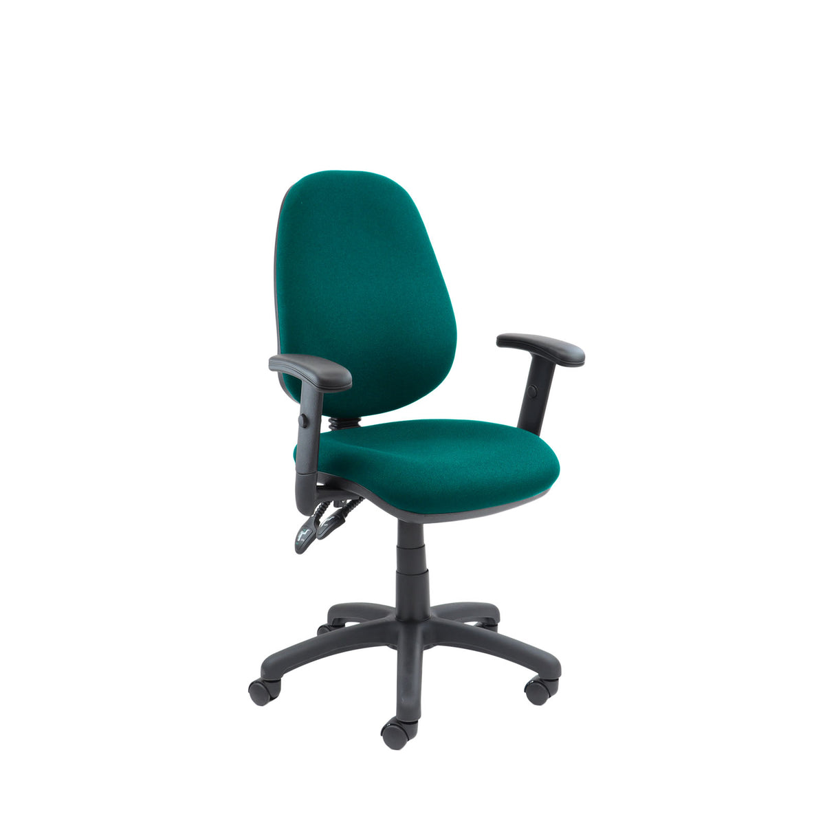 Vantage 100 2 lever PCB operators chair with adjustable arms - Forest Green - view 1