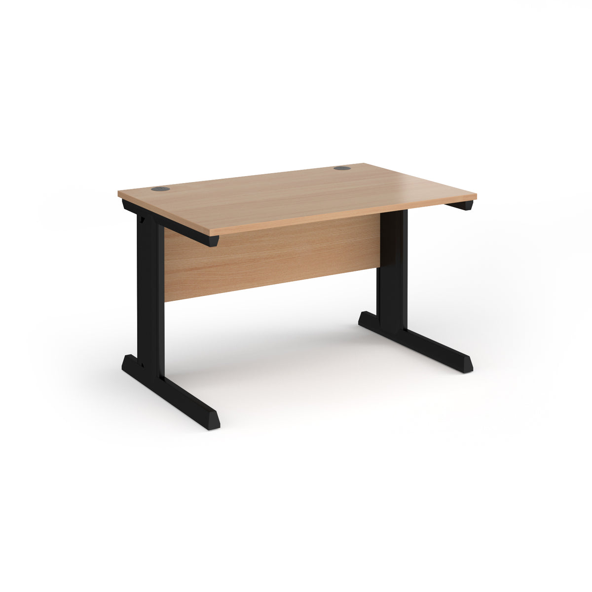Vivo straight desk 1200mm x 800mm - black frame, Beech top - view 1