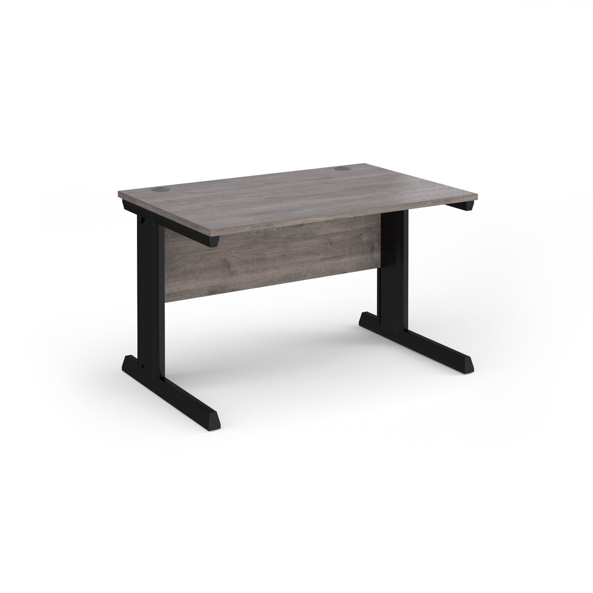 Vivo straight desk 1200mm x 800mm - black frame, Grey Oak Top - view 1