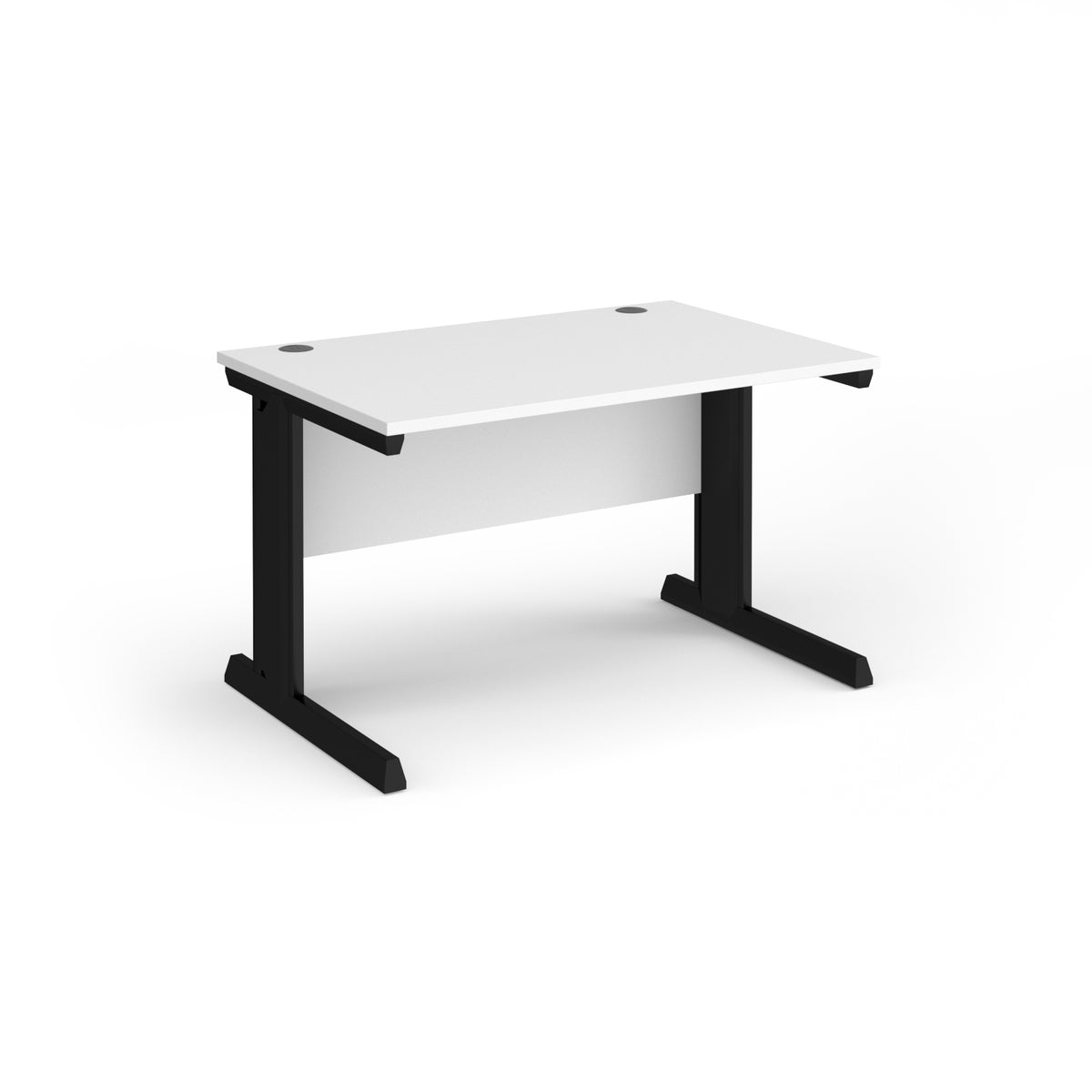 Vivo straight desk 1200mm x 800mm - black frame, White Top - view 1