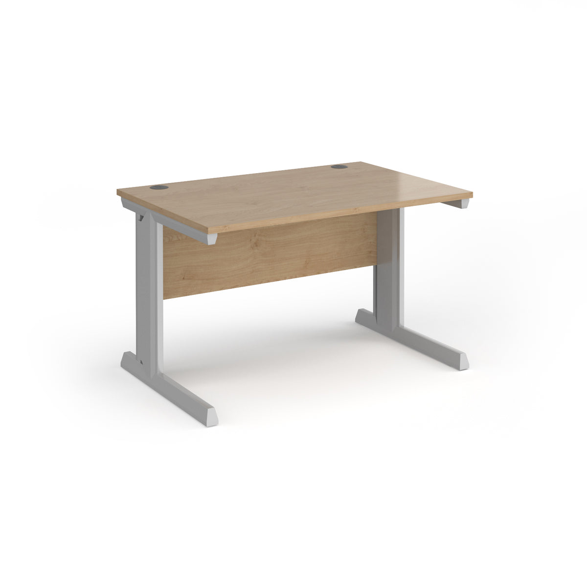Vivo straight desk 1200mm x 800mm - silver frame, Kendal Oak Top - view 1