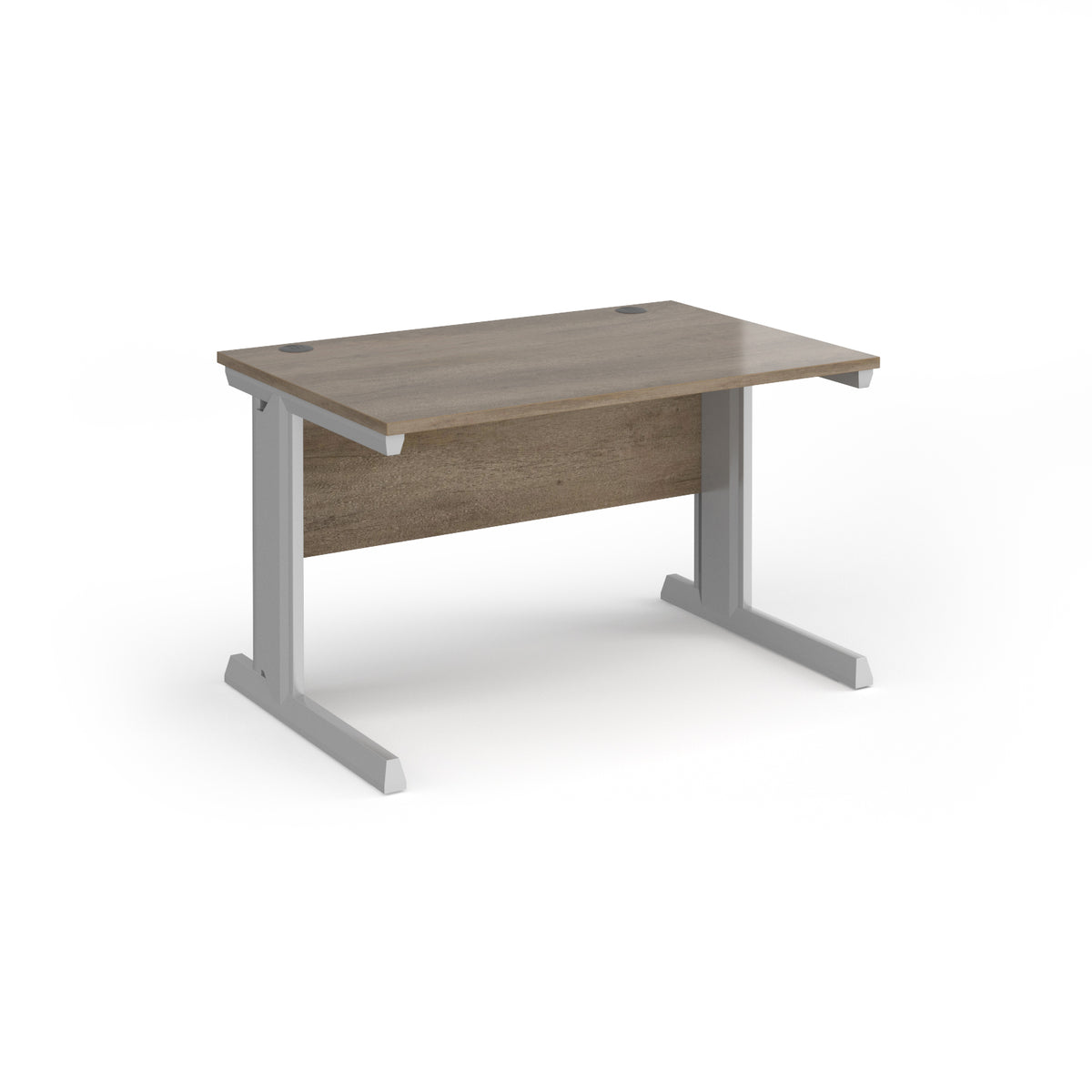 Vivo straight desk 1200mm x 800mm - silver frame, Nebraska Oak Top - view 1