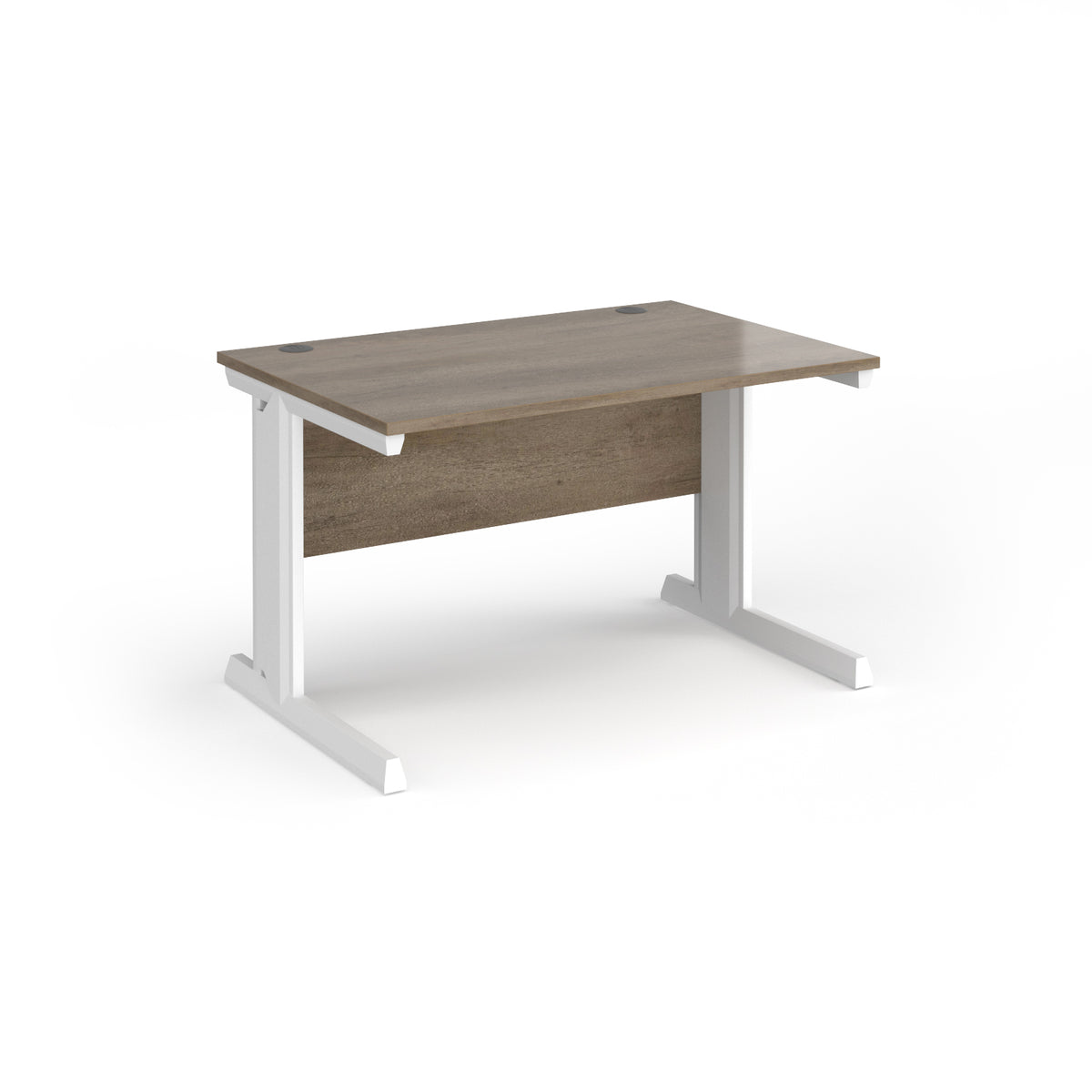 Vivo straight desk 1200mm x 800mm - white frame, Nebraska Oak Top - view 1