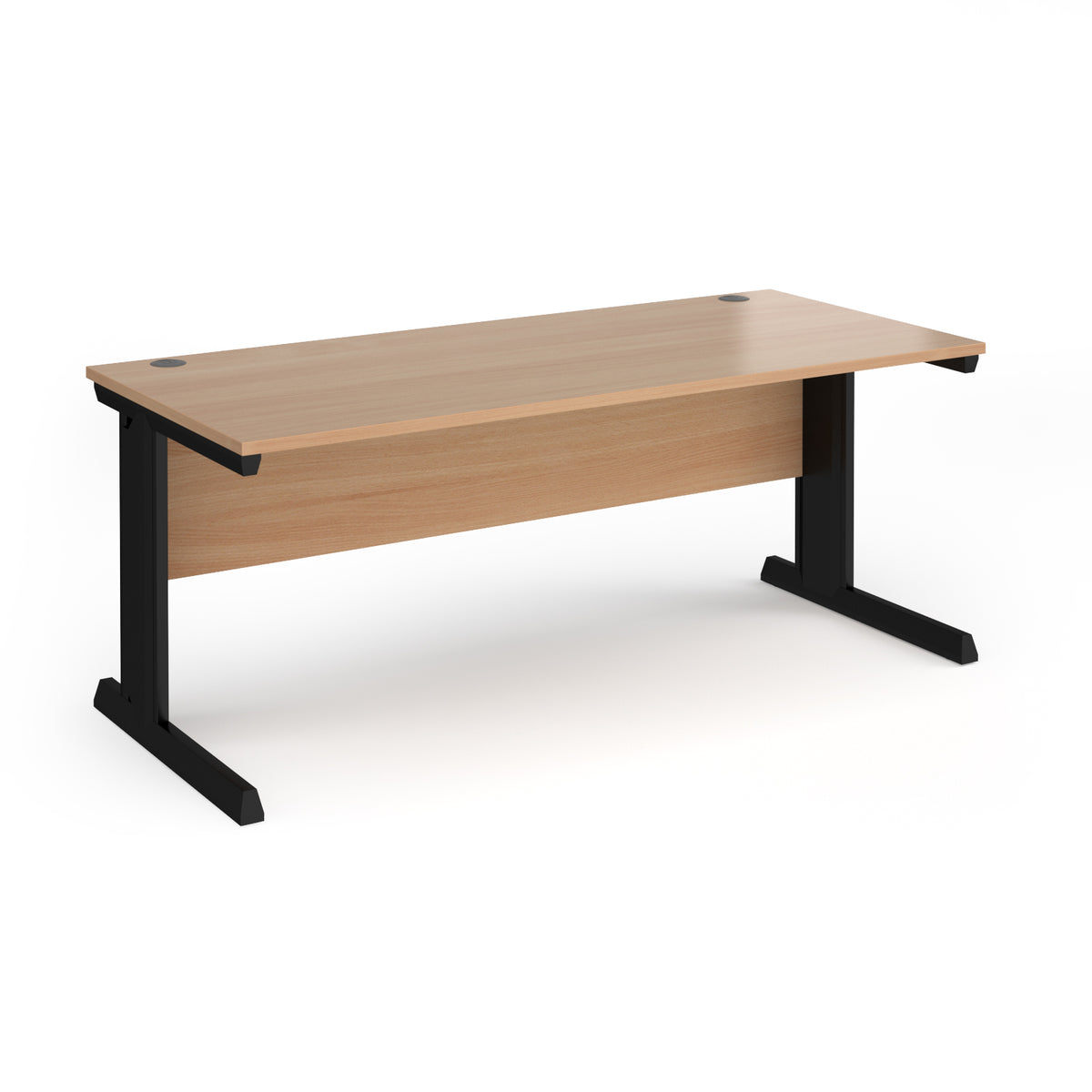 Vivo straight desk 1800mm x 800mm - black frame, Beech top - view 1