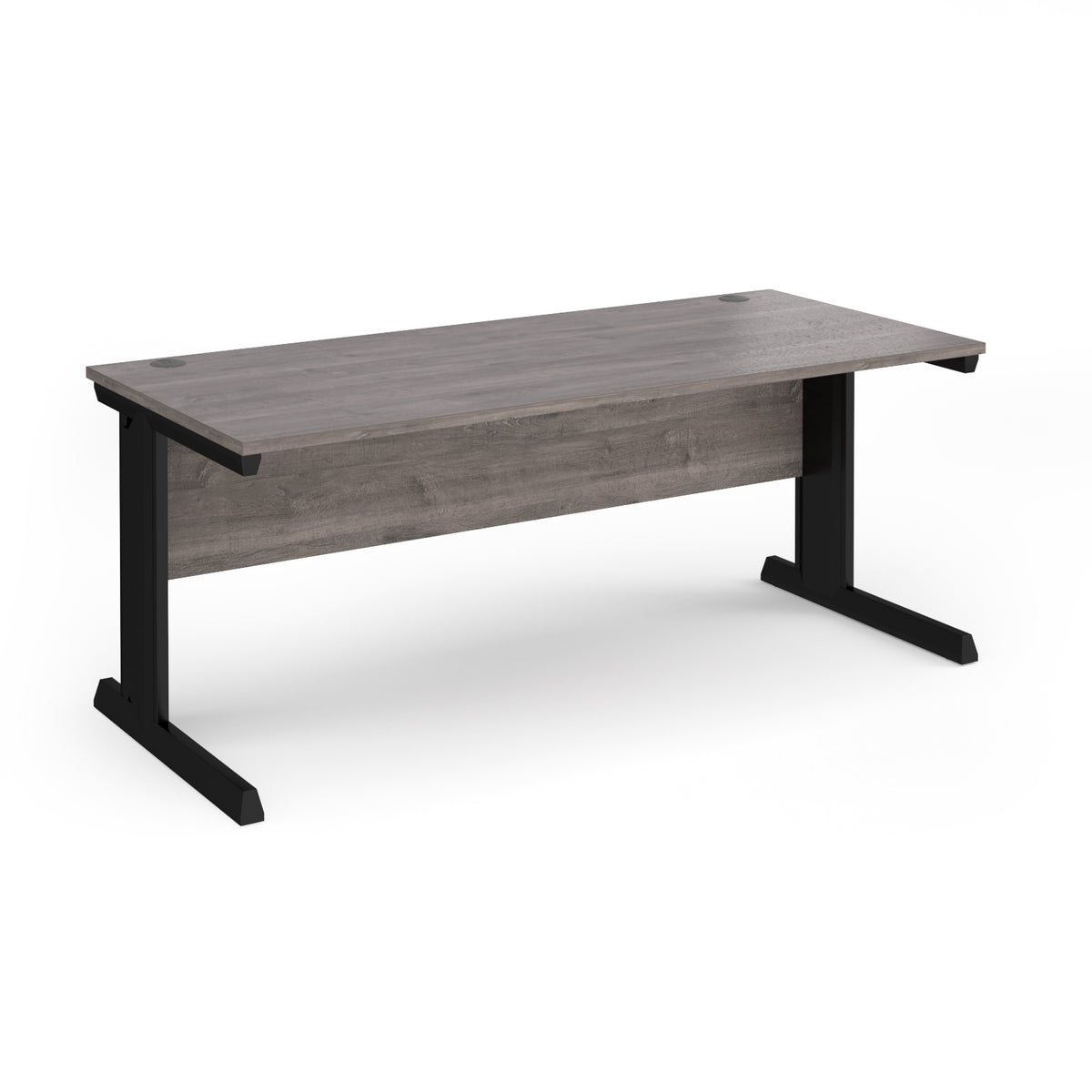 Vivo straight desk 1800mm x 800mm - black frame, Grey Oak Top - view 1