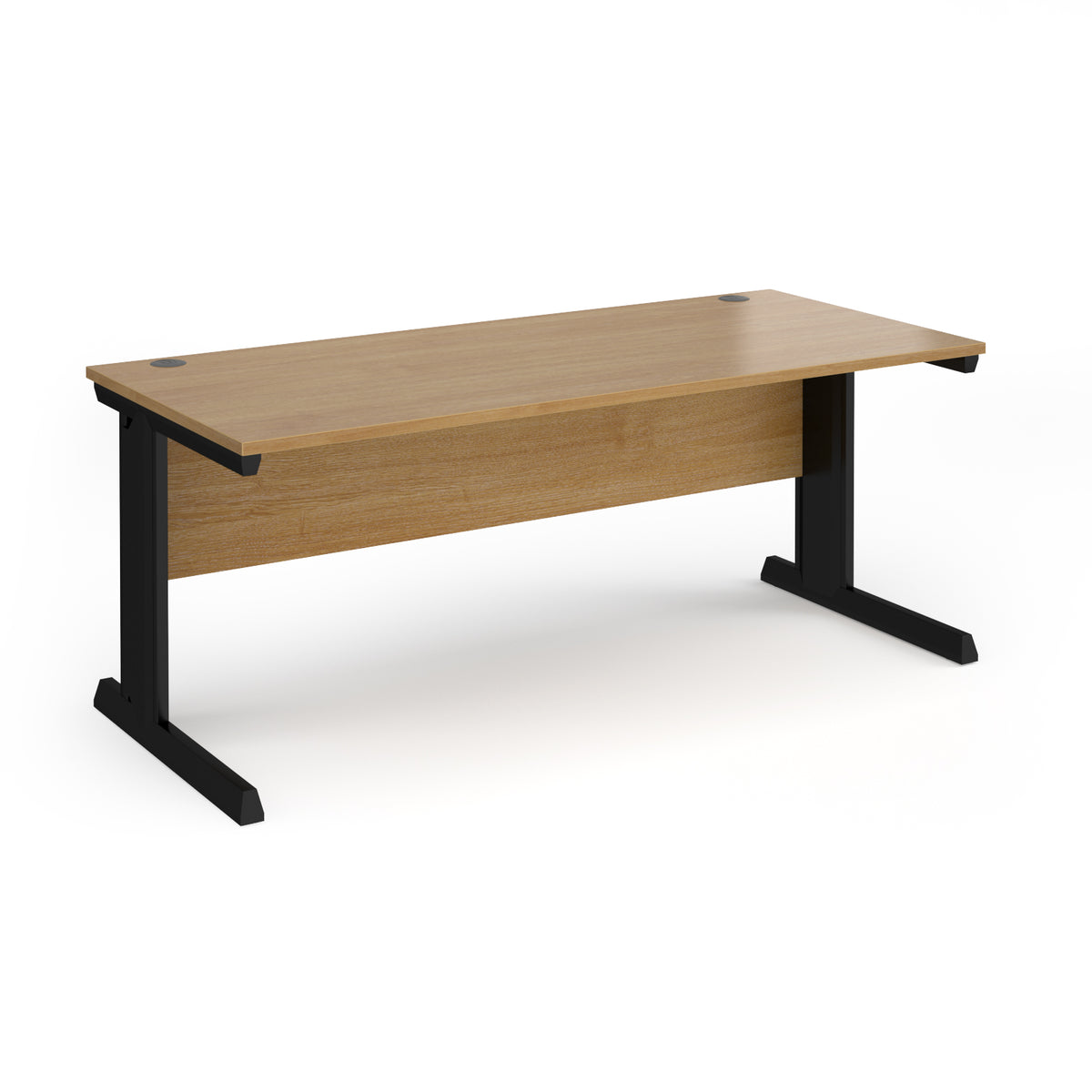 Vivo straight desk 1800mm x 800mm - black frame, Oak Top - view 1