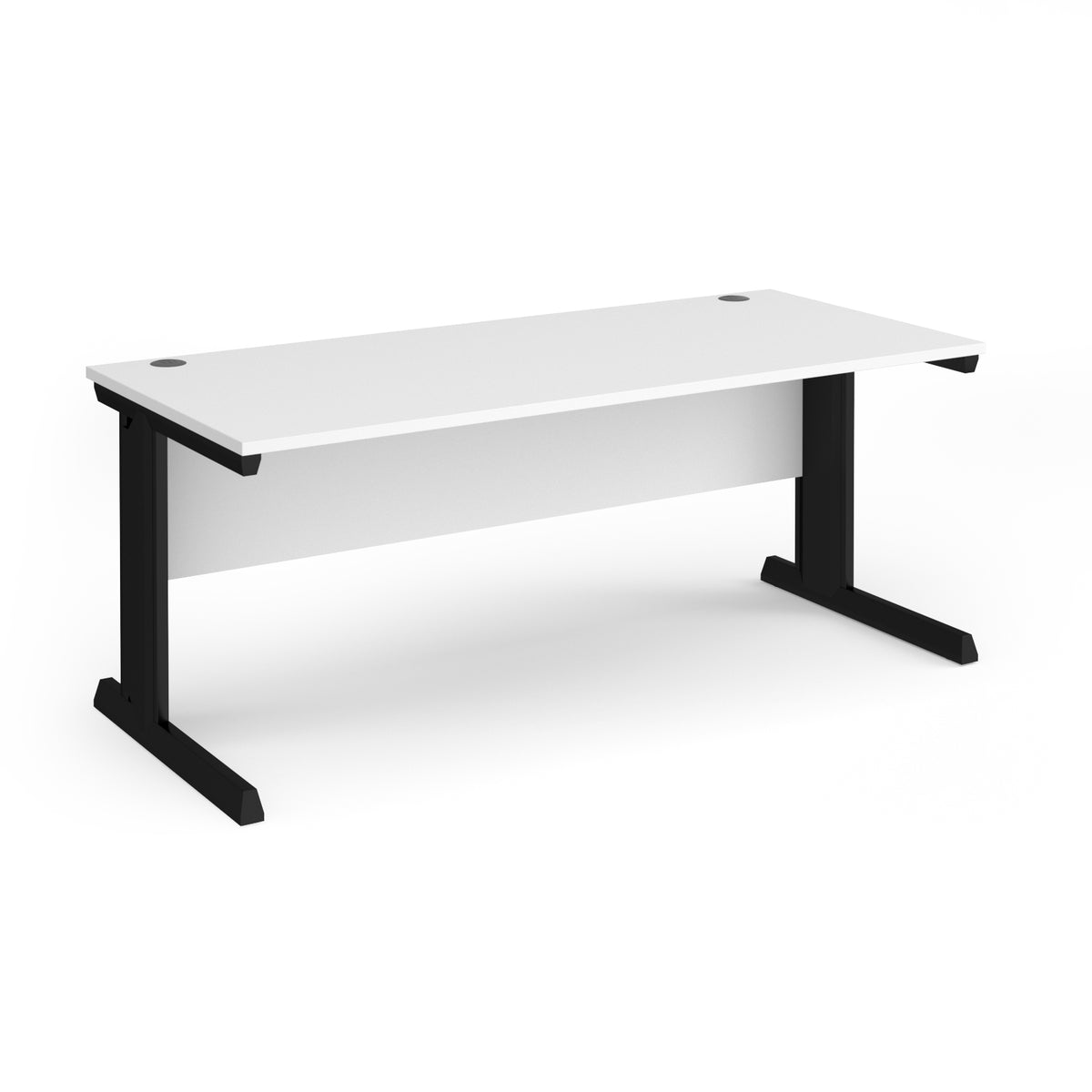Vivo straight desk 1800mm x 800mm - black frame, White Top - view 1