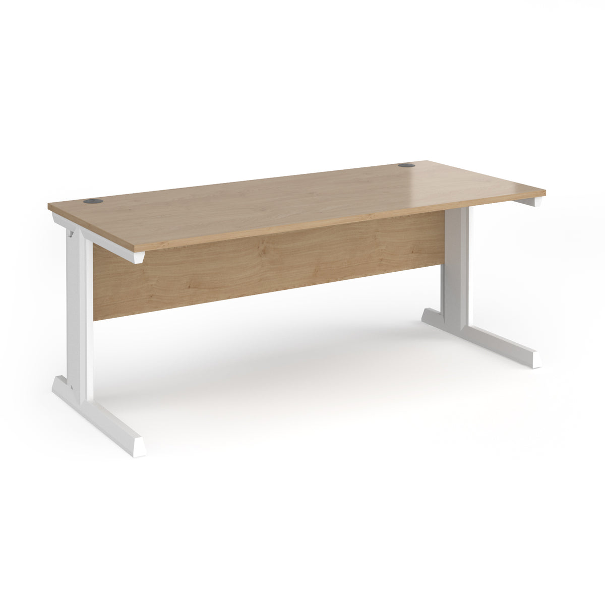 Vivo straight desk 1800mm x 800mm - white frame, Kendal Oak Top - view 1