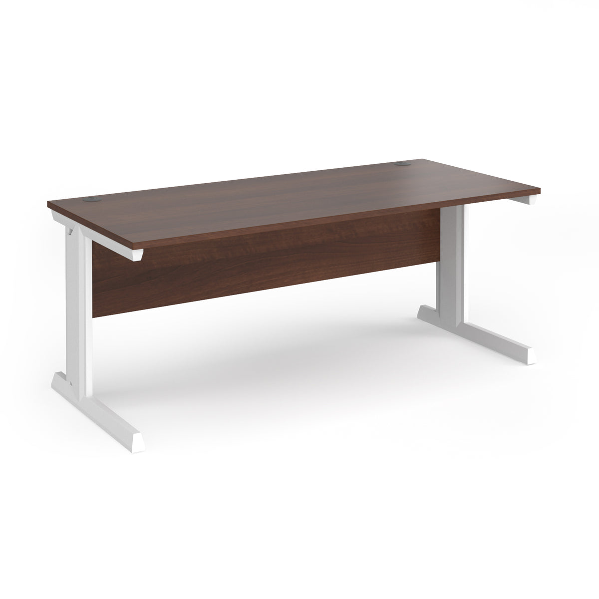 Vivo straight desk 1800mm x 800mm - white frame, Walnut top - view 1