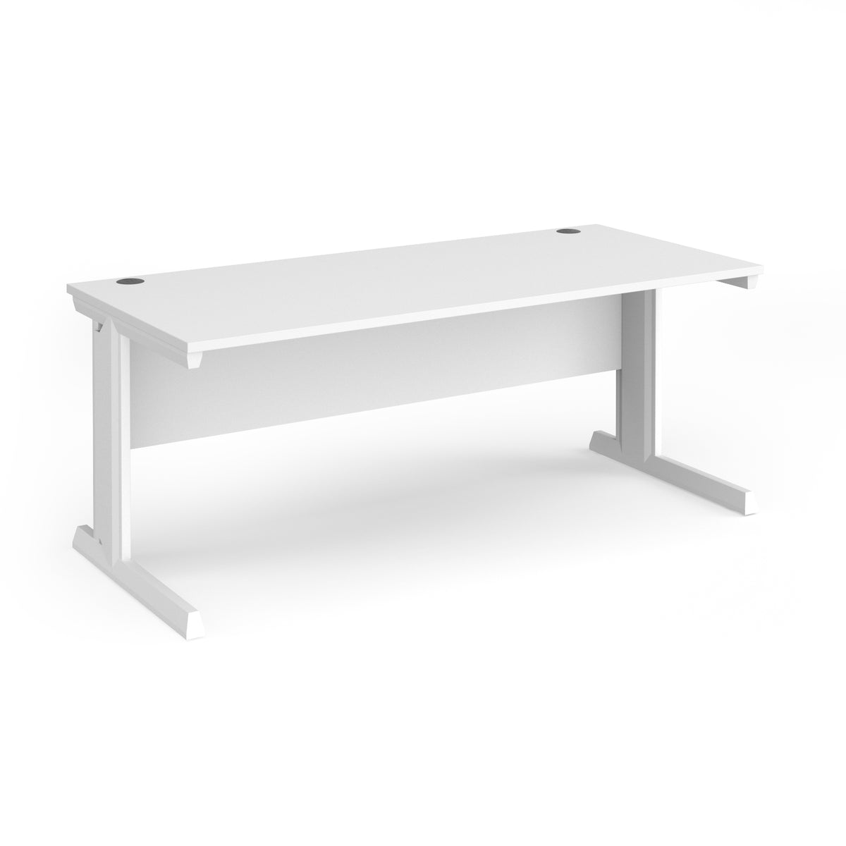 Vivo straight desk 1800mm x 800mm - white frame, White Top - view 1