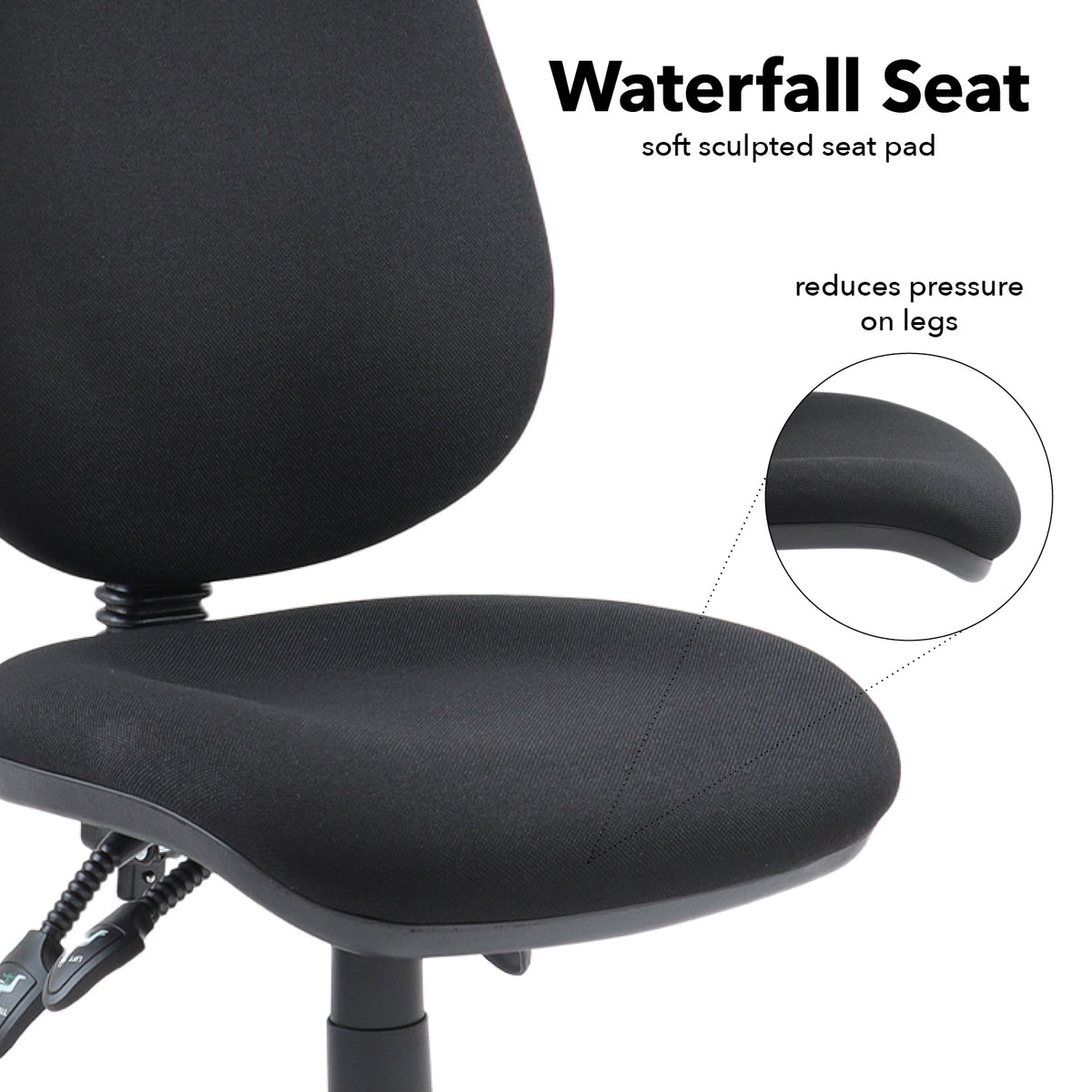 Vantage 200 3 lever asynchro operators chair with no arms - black - view 4