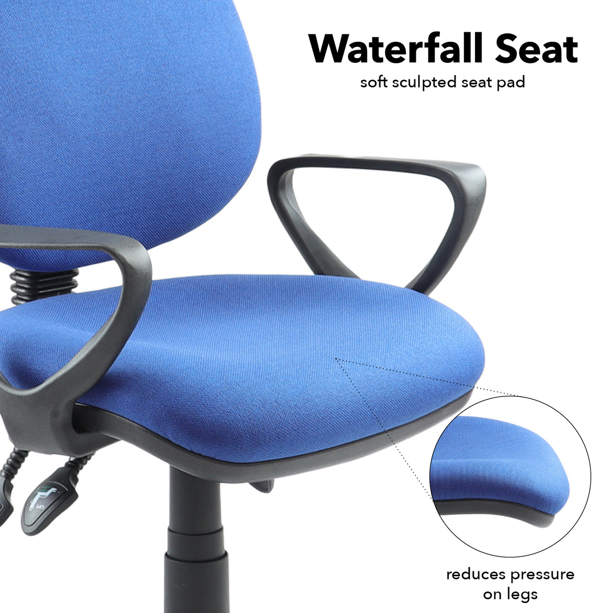 Vantage 200 3 lever asynchro operators chair with fixed arms - blue - view 4