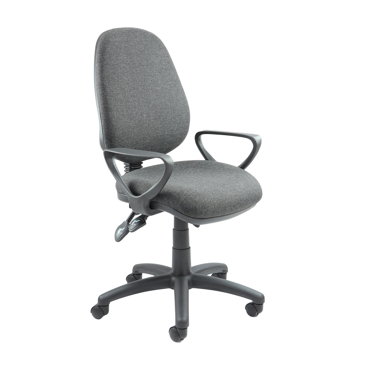 Vantage 200 3 lever asynchro operators chair with fixed arms - charcoal - view 1