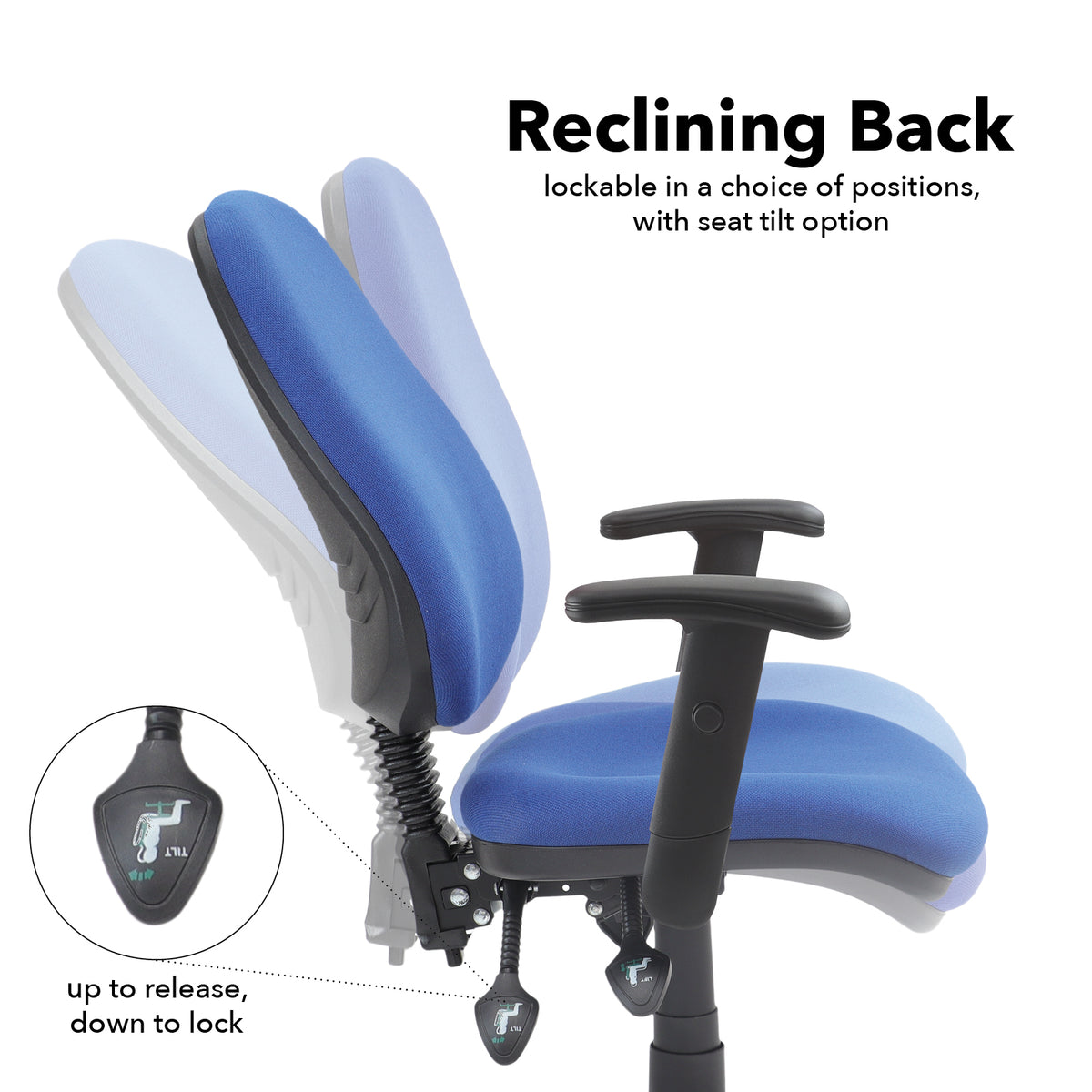 Vantage 200 3 lever asynchro operators chair with adjustable arms - blue - view 2