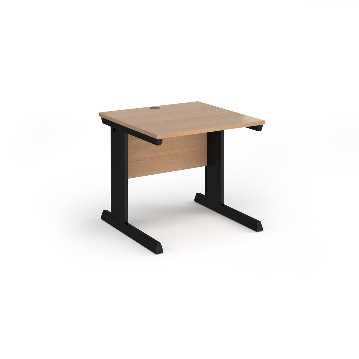 Vivo straight desk 800mm x 800mm - black frame, Beech top - view 1