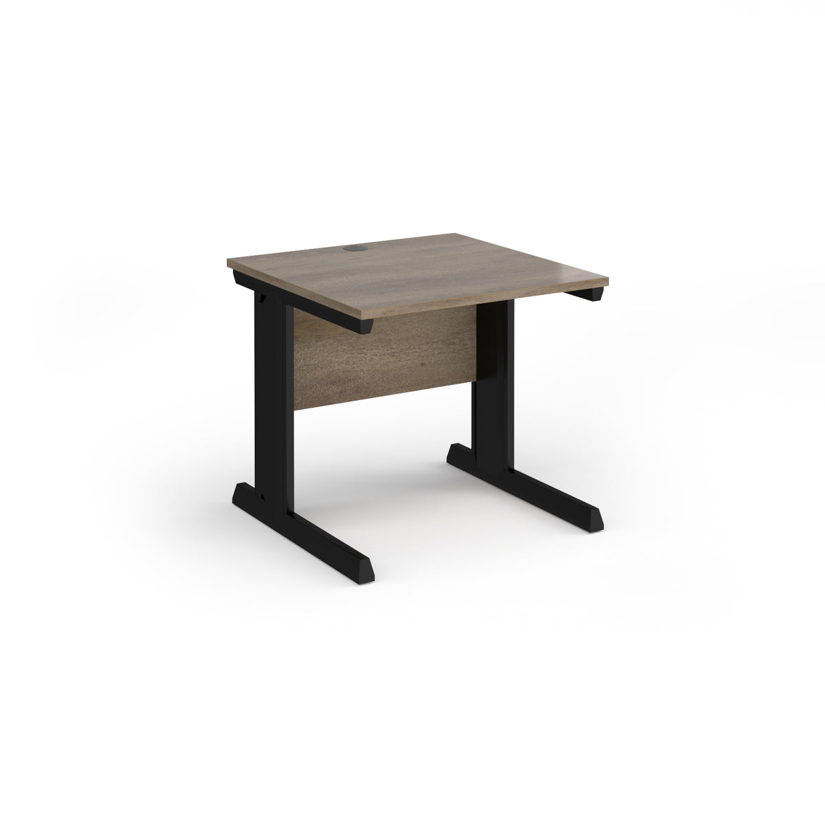 Vivo straight desk 800mm x 800mm - black frame, Nebraska Oak Top - view 1