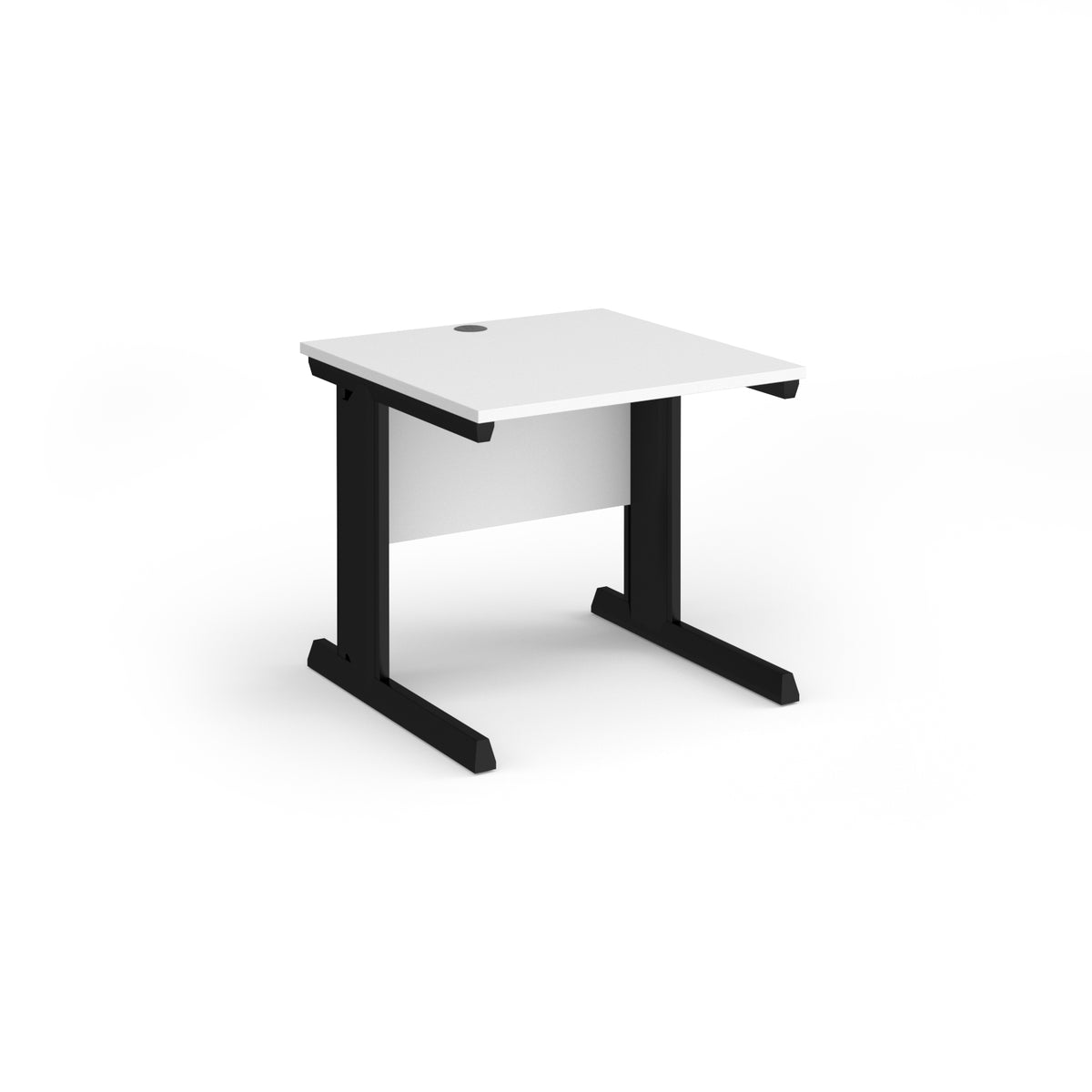 Vivo straight desk 800mm x 800mm - black frame, White Top - view 1