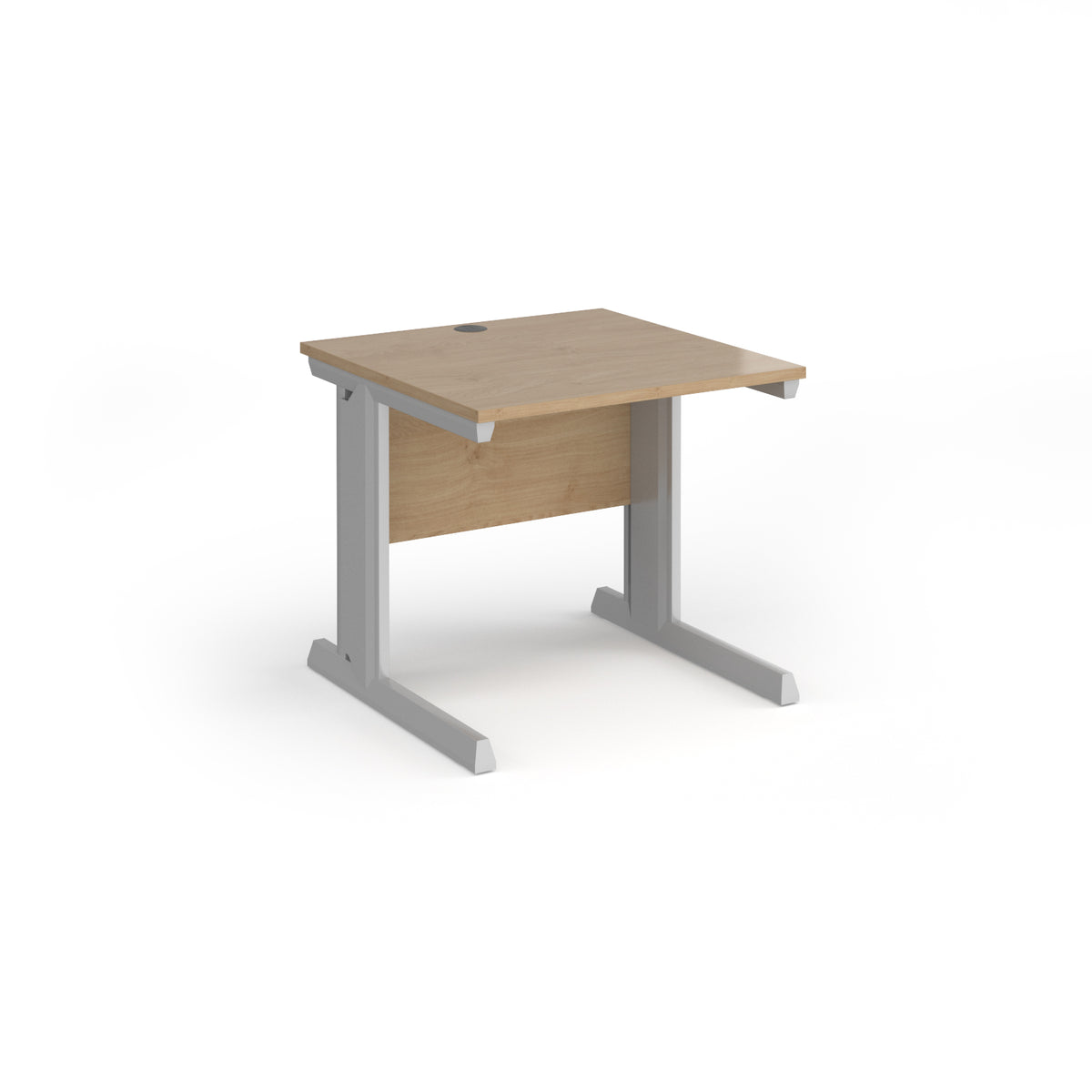 Vivo straight desk 800mm x 800mm - silver frame, Kendal Oak Top - view 1