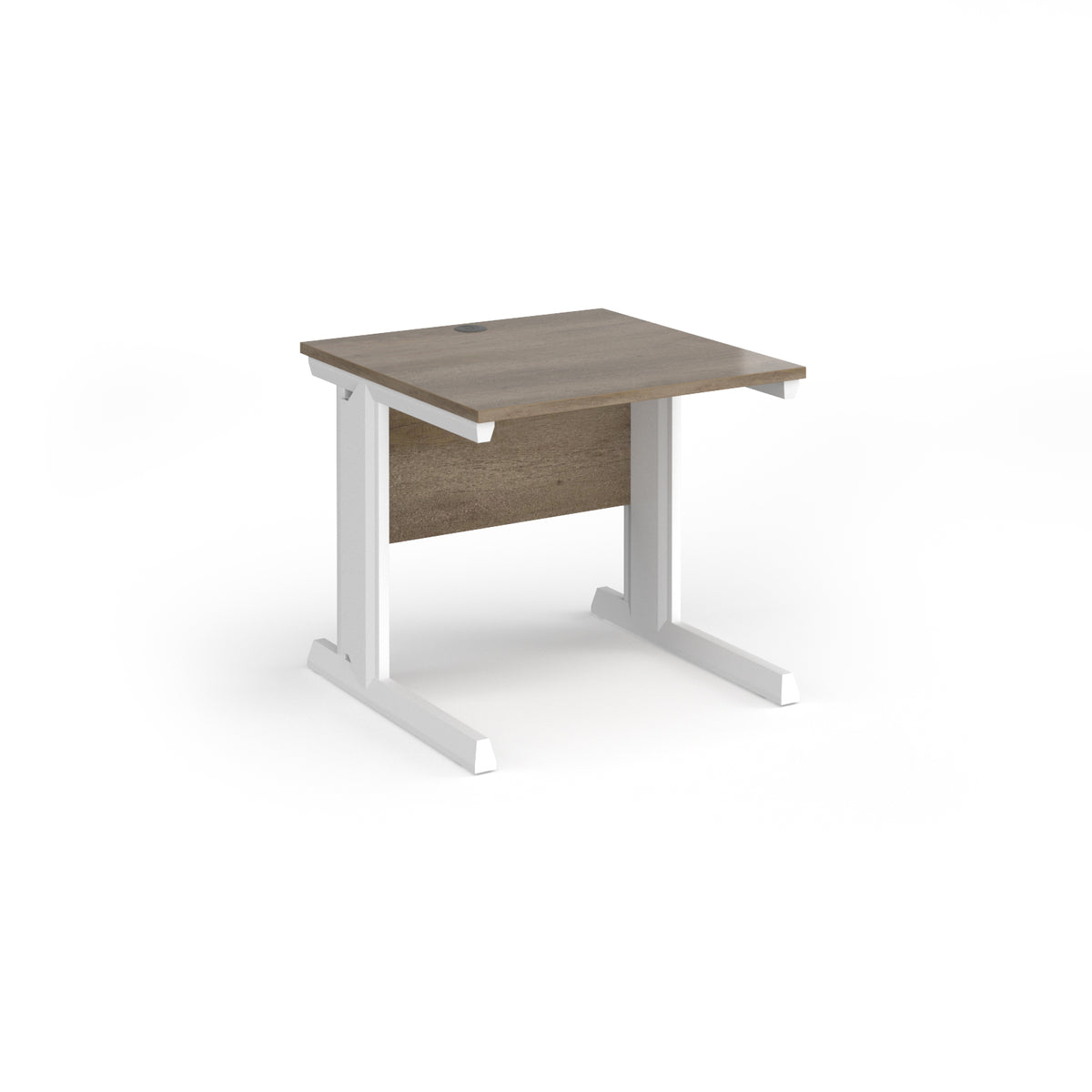 Vivo straight desk 800mm x 800mm - white frame, Nebraska Oak Top - view 1