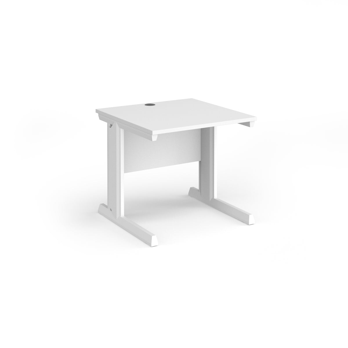 Vivo straight desk 800mm x 800mm - white frame, White Top - view 1
