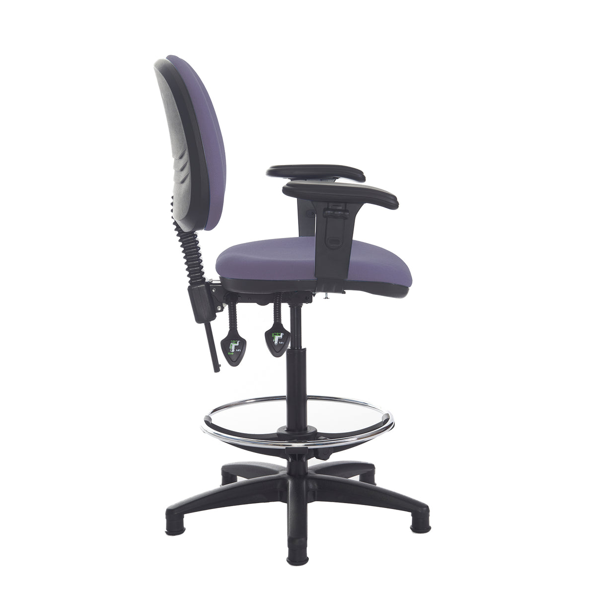 Jota draughtsman's chair with adjustable arms - made to order - view 2