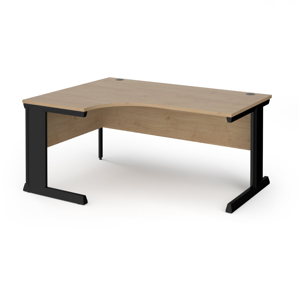 Vivo left hand ergonomic desk 1600mm - black frame, Kendal Oak Top - view 1