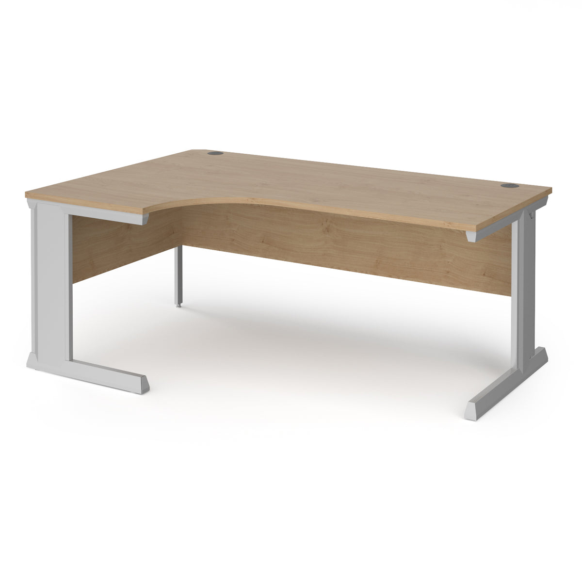 Vivo left hand ergonomic desk 1800mm - silver frame, Kendal Oak Top - view 1