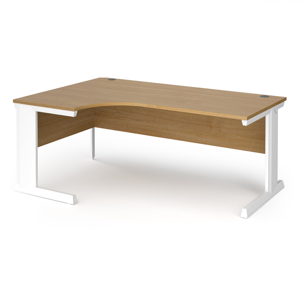 Vivo left hand ergonomic desk 1800mm - white frame, Oak Top - view 1