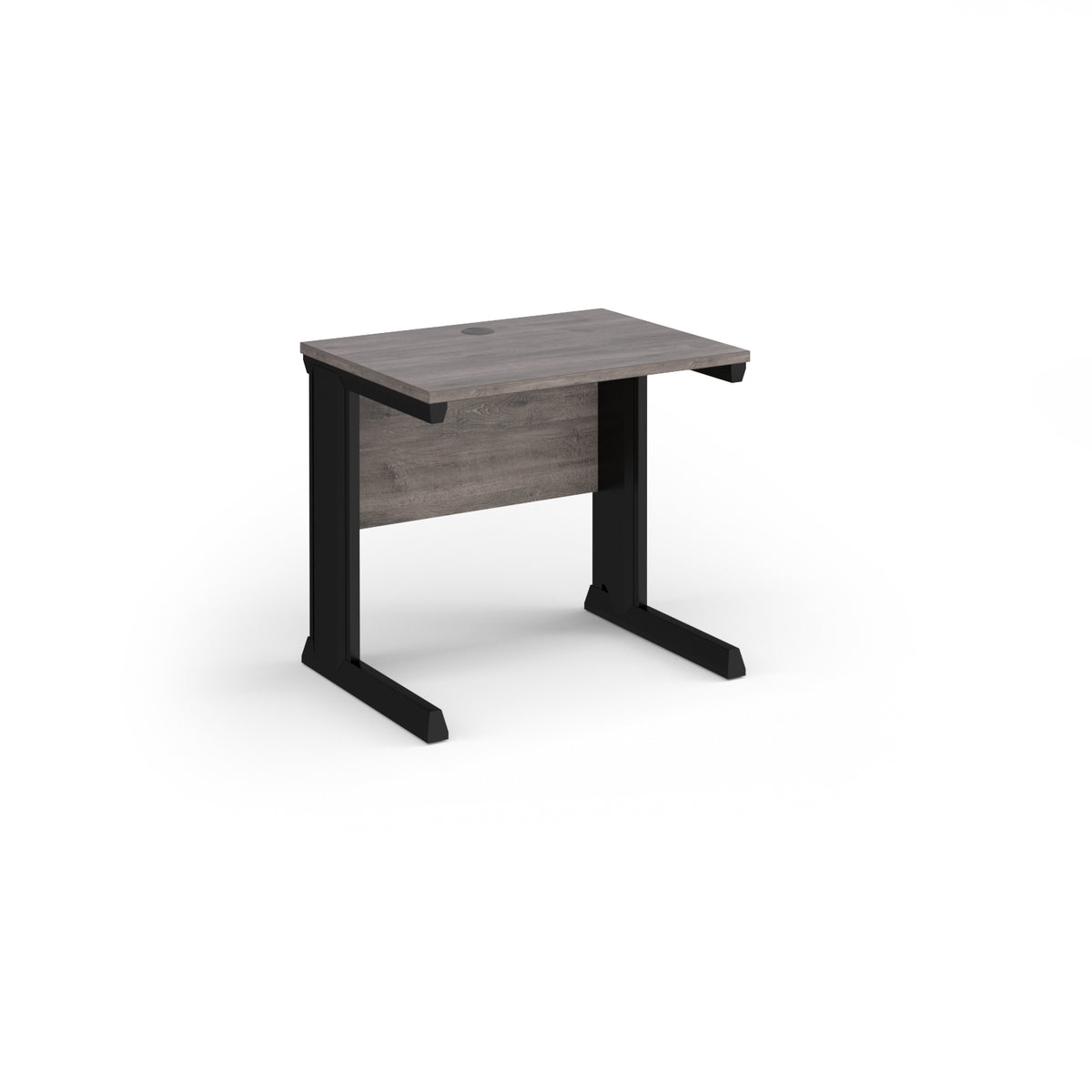 Vivo straight desk 800mm x 600mm - black frame, Grey Oak Top - view 1