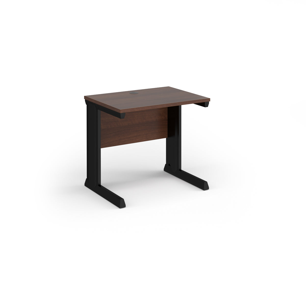 Vivo straight desk 800mm x 600mm - black frame, Walnut top - view 1