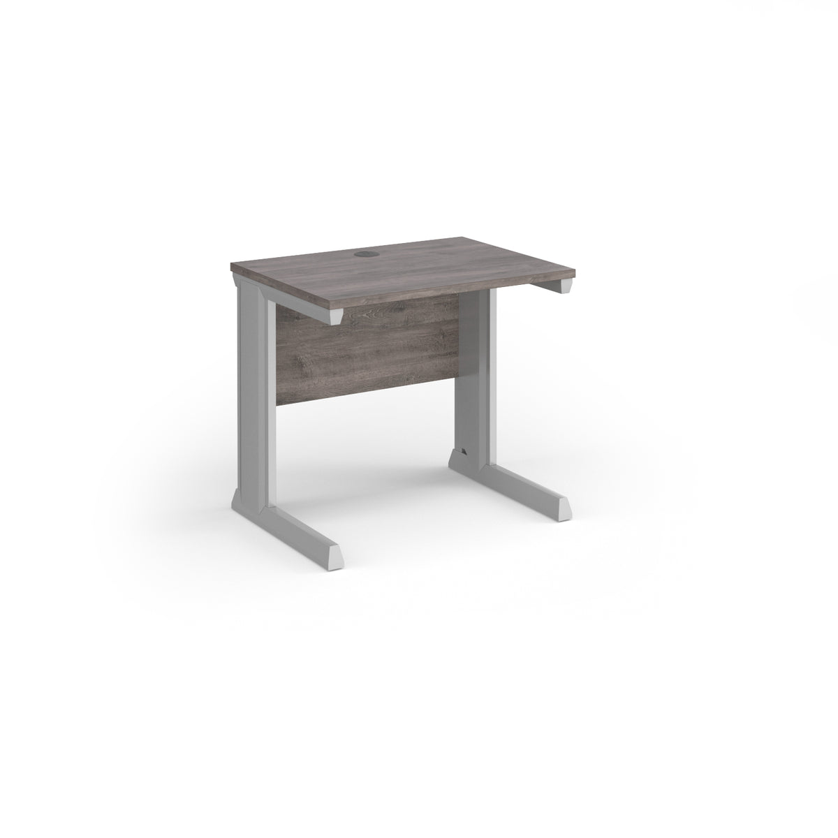 Vivo straight desk 800mm x 600mm - silver frame, Grey Oak Top - view 1