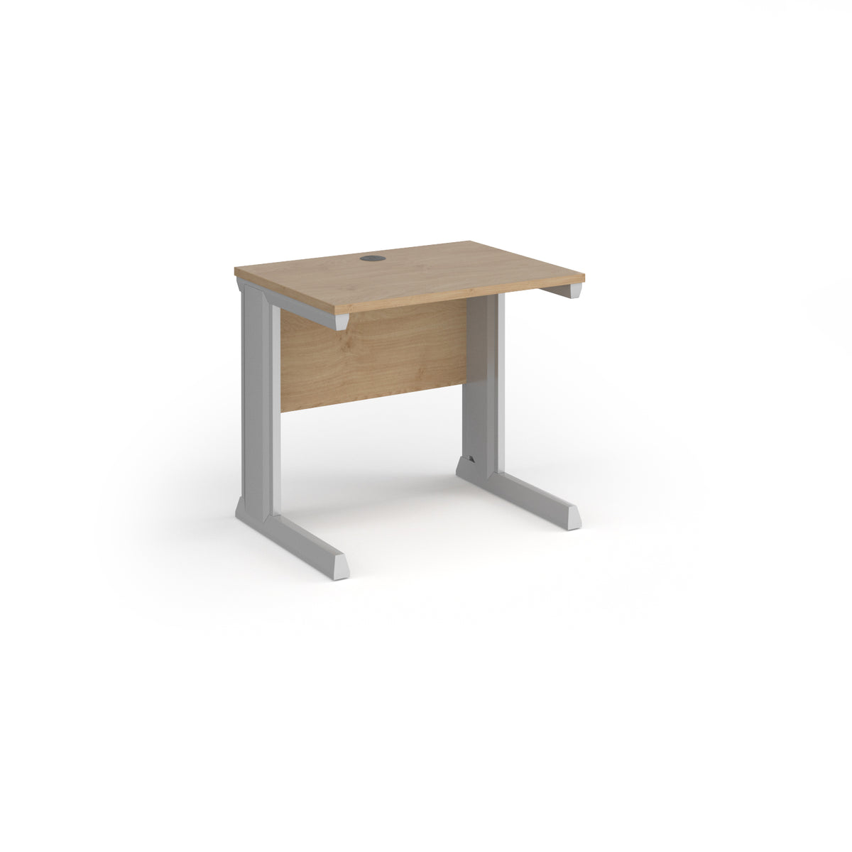Vivo straight desk 800mm x 600mm - silver frame, Kendal Oak Top - view 1