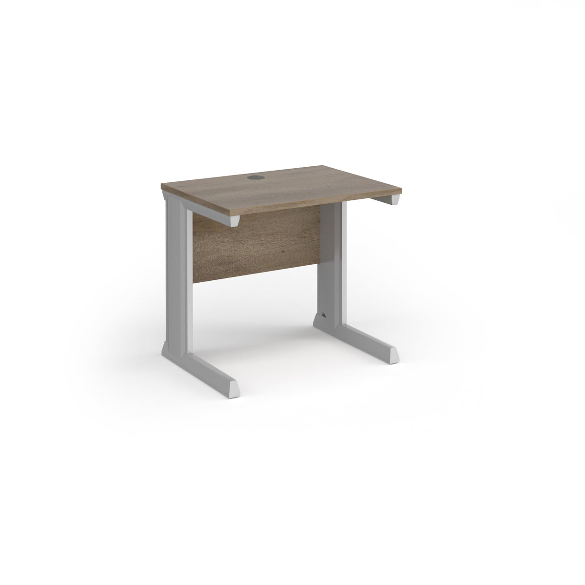 Vivo straight desk 800mm x 600mm - silver frame, Nebraska Oak Top - view 1
