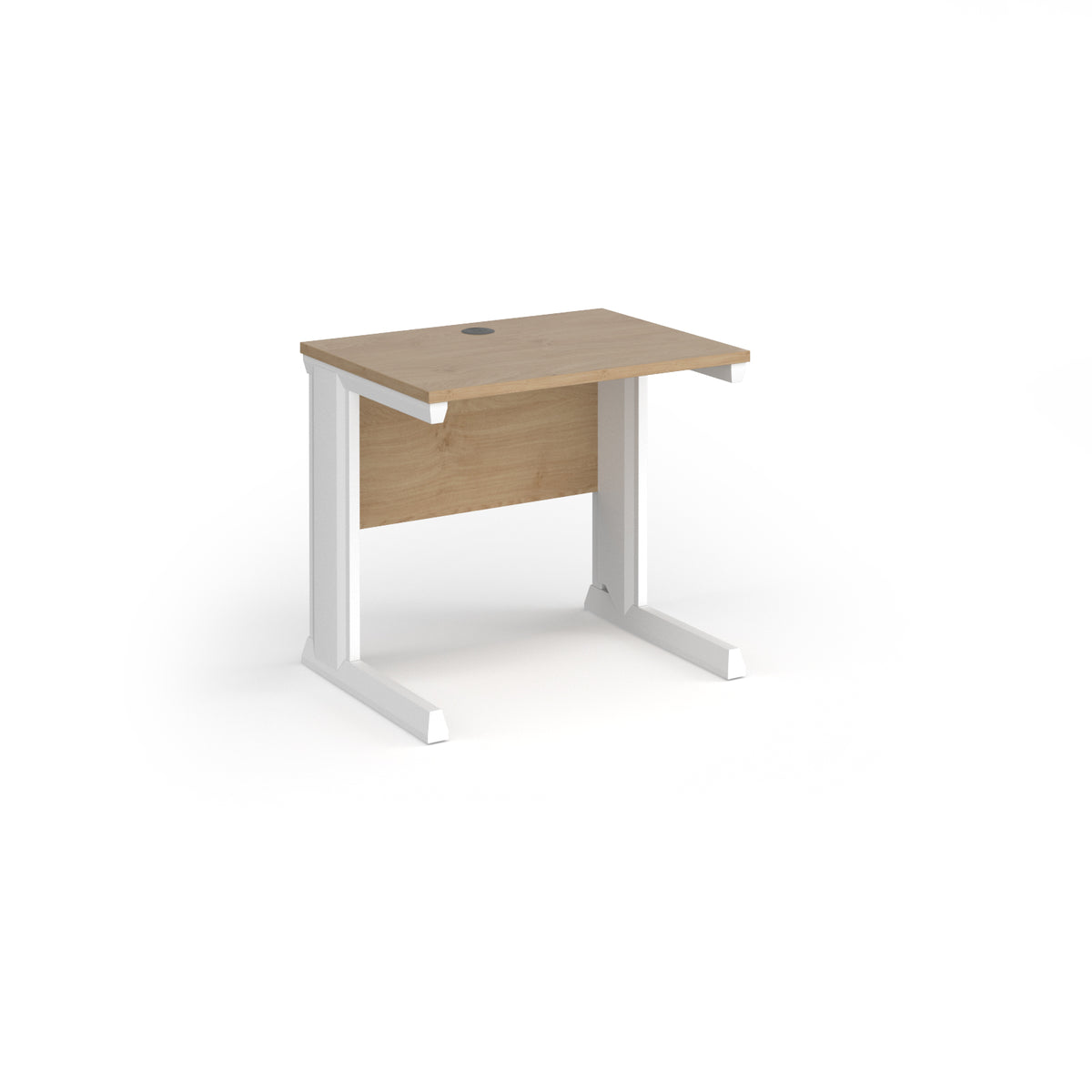 Vivo straight desk 800mm x 600mm - white frame, Kendal Oak Top - view 1