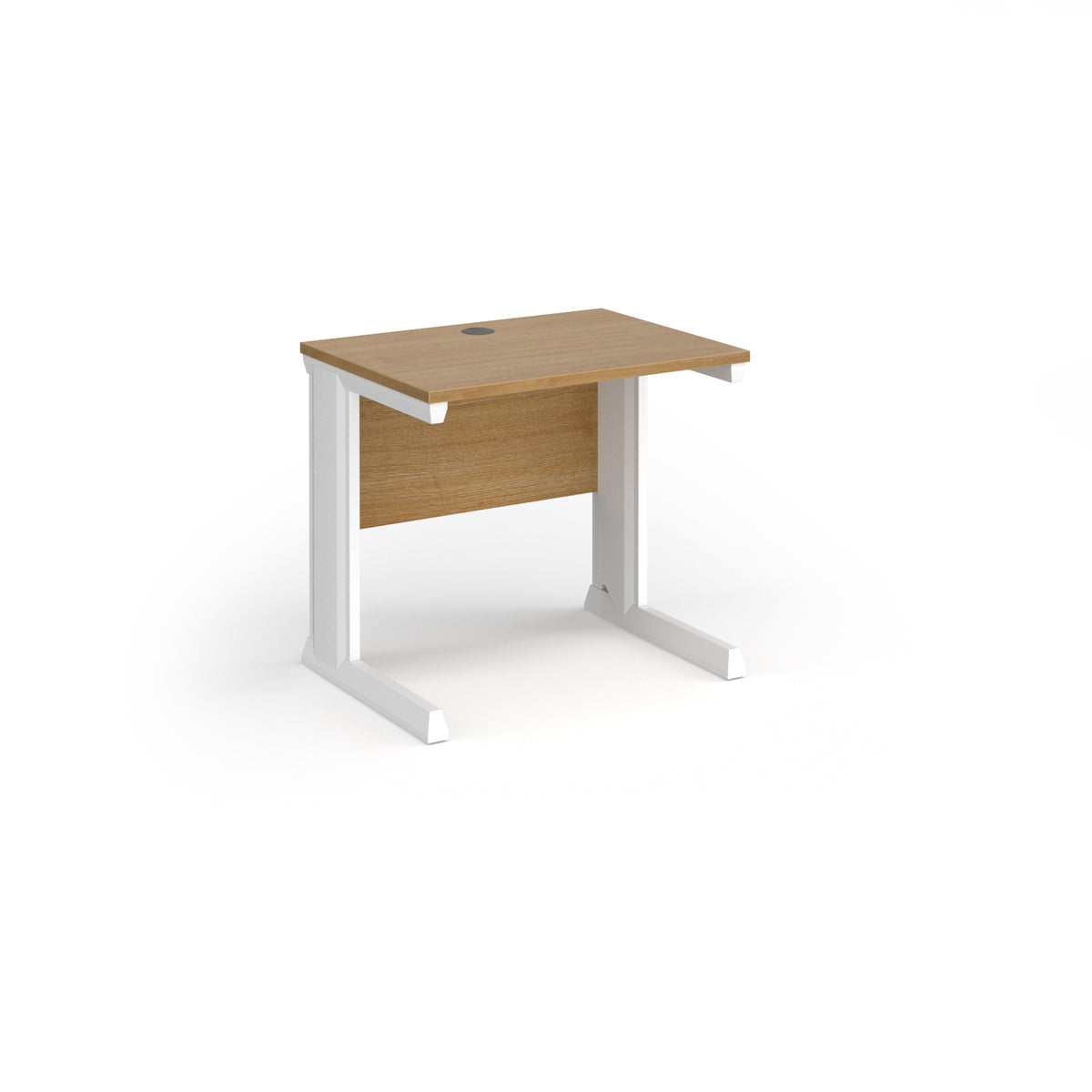 Vivo straight desk 800mm x 600mm - white frame, Oak Top - view 1