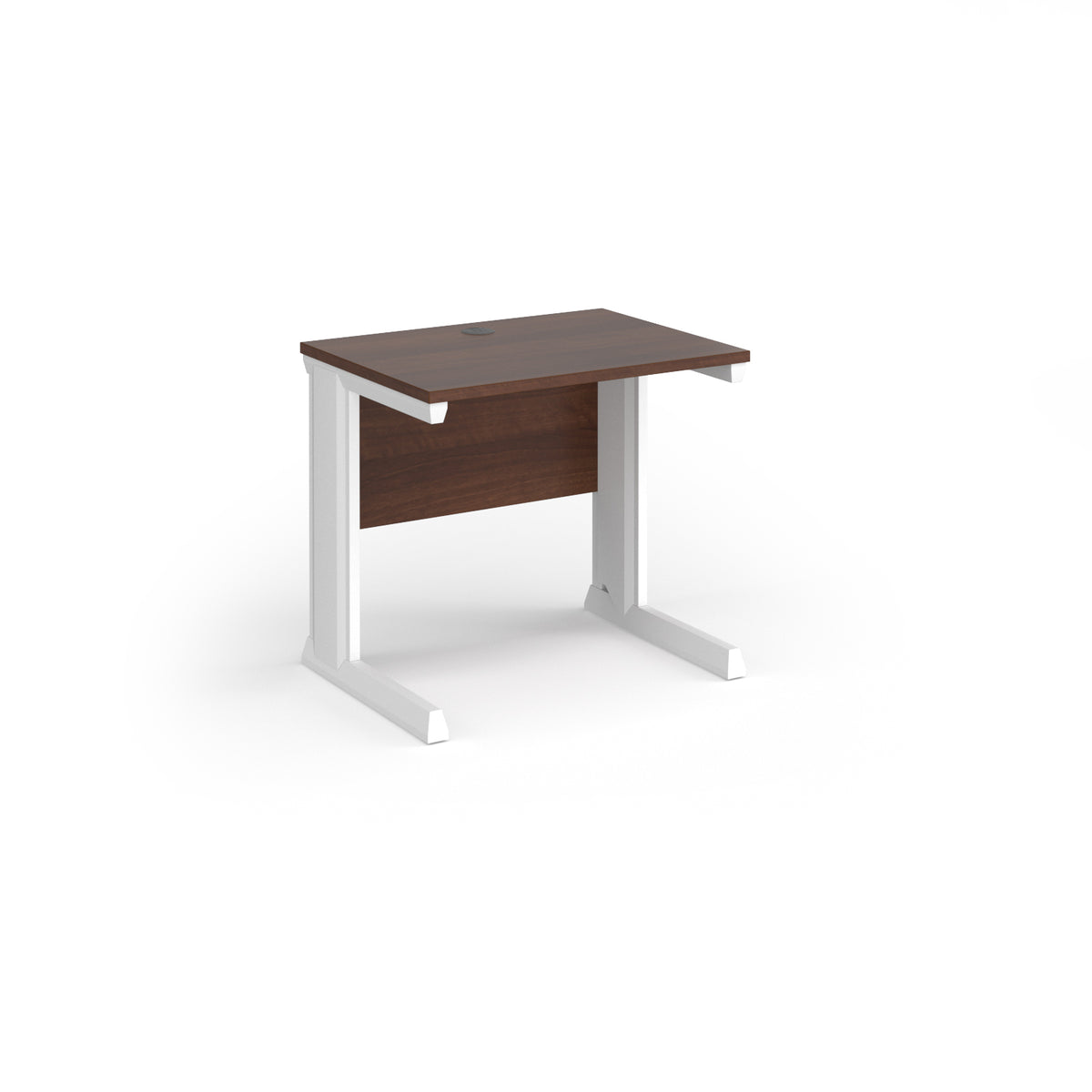 Vivo straight desk 800mm x 600mm - white frame, Walnut top - view 1