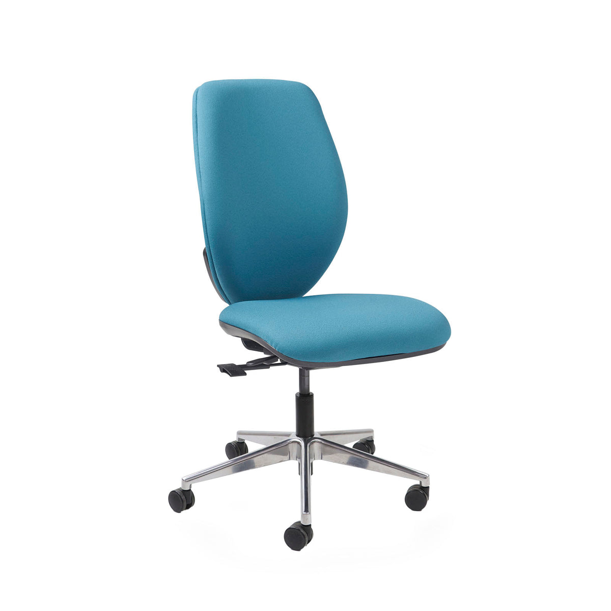 Virgil fabric task chair with integrated seat slide, back height adjustment, synchronised mechanism and aluminium base - made to order - view 1