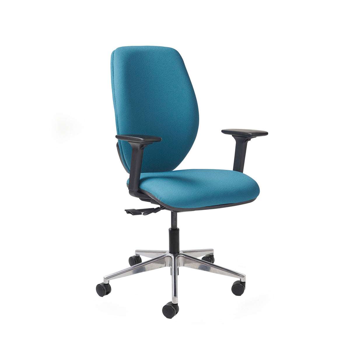 Virgil fabric task chair with integrated seat slide, back height adjustment, synchronised mechanism and aluminium base with 4D adjustable arms - made to order - view 1