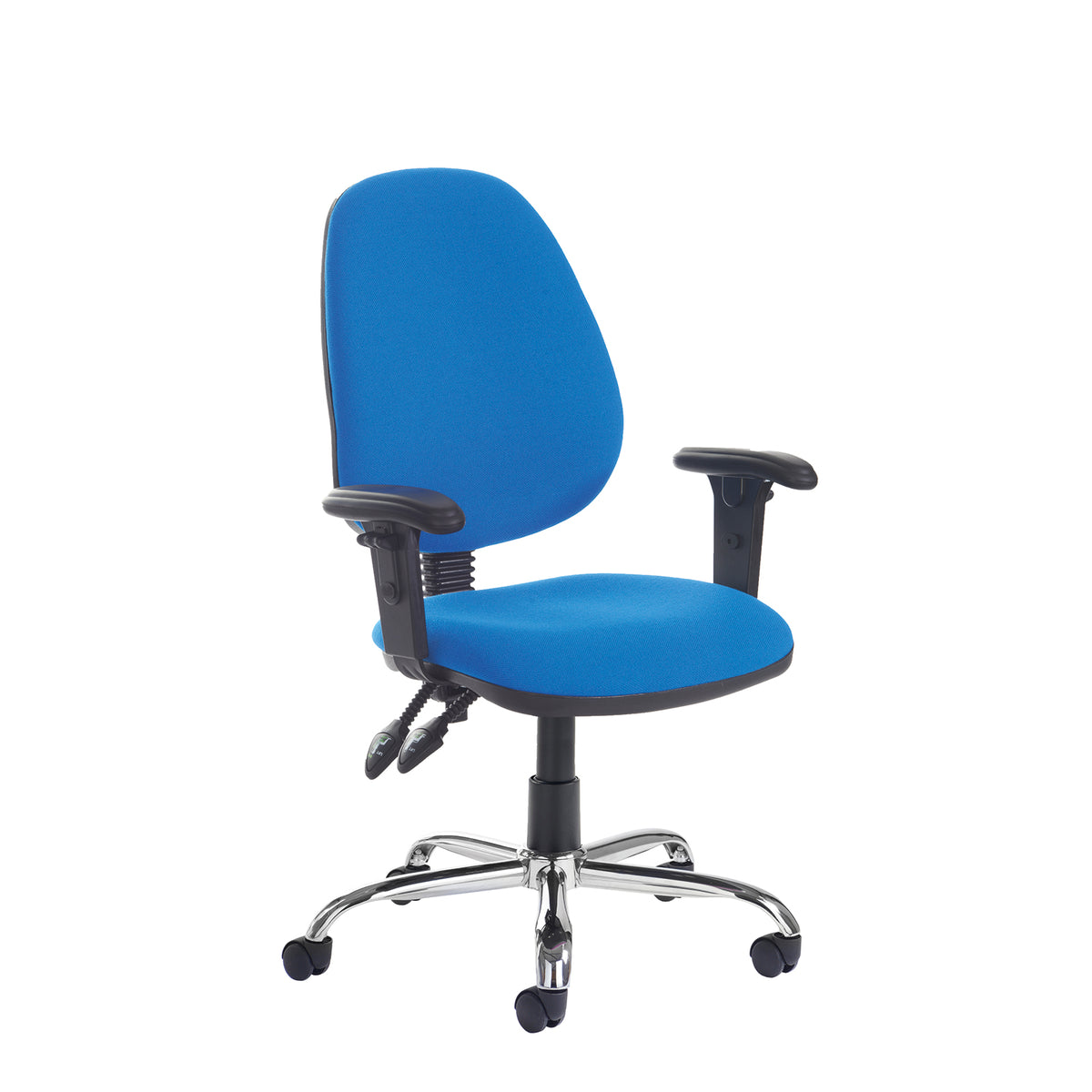 Jota High fabric back PCB operator chair with adjustable arms and chrome base - made to order - view 1