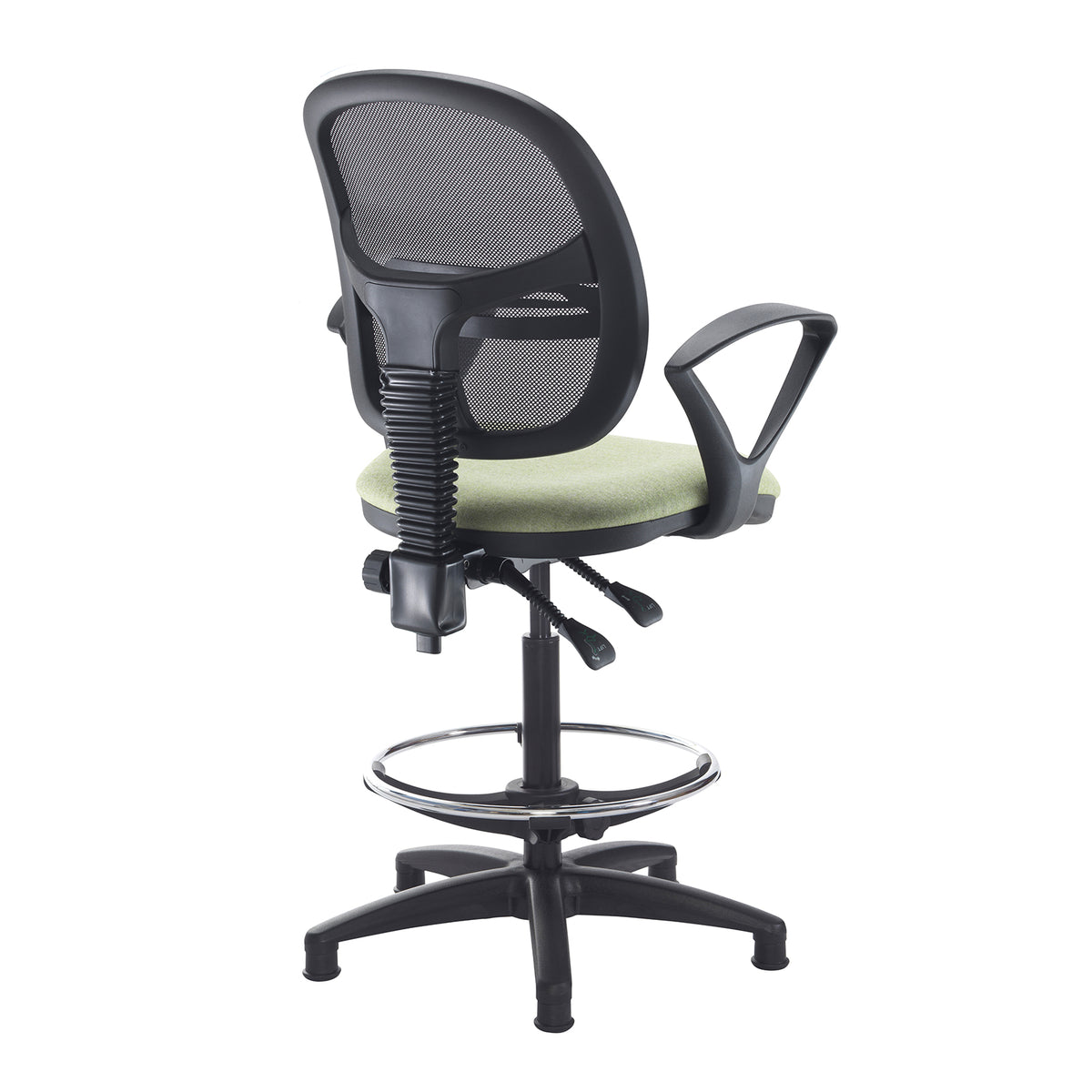 Jota mesh back draughtsman's chair with fixed arms - made to order - view 2