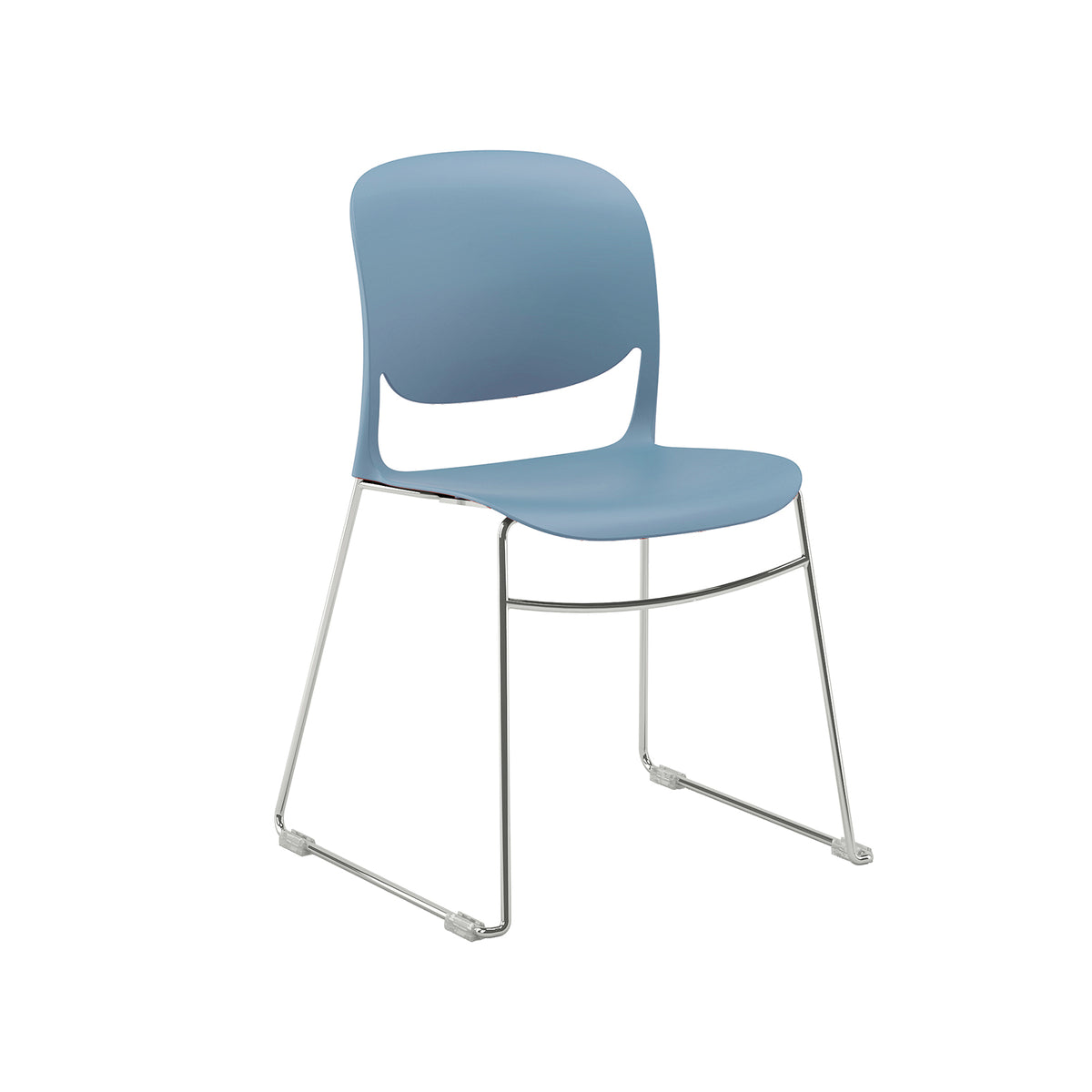Verve multi-purpose chair with chrome sled frame - blue - view 1