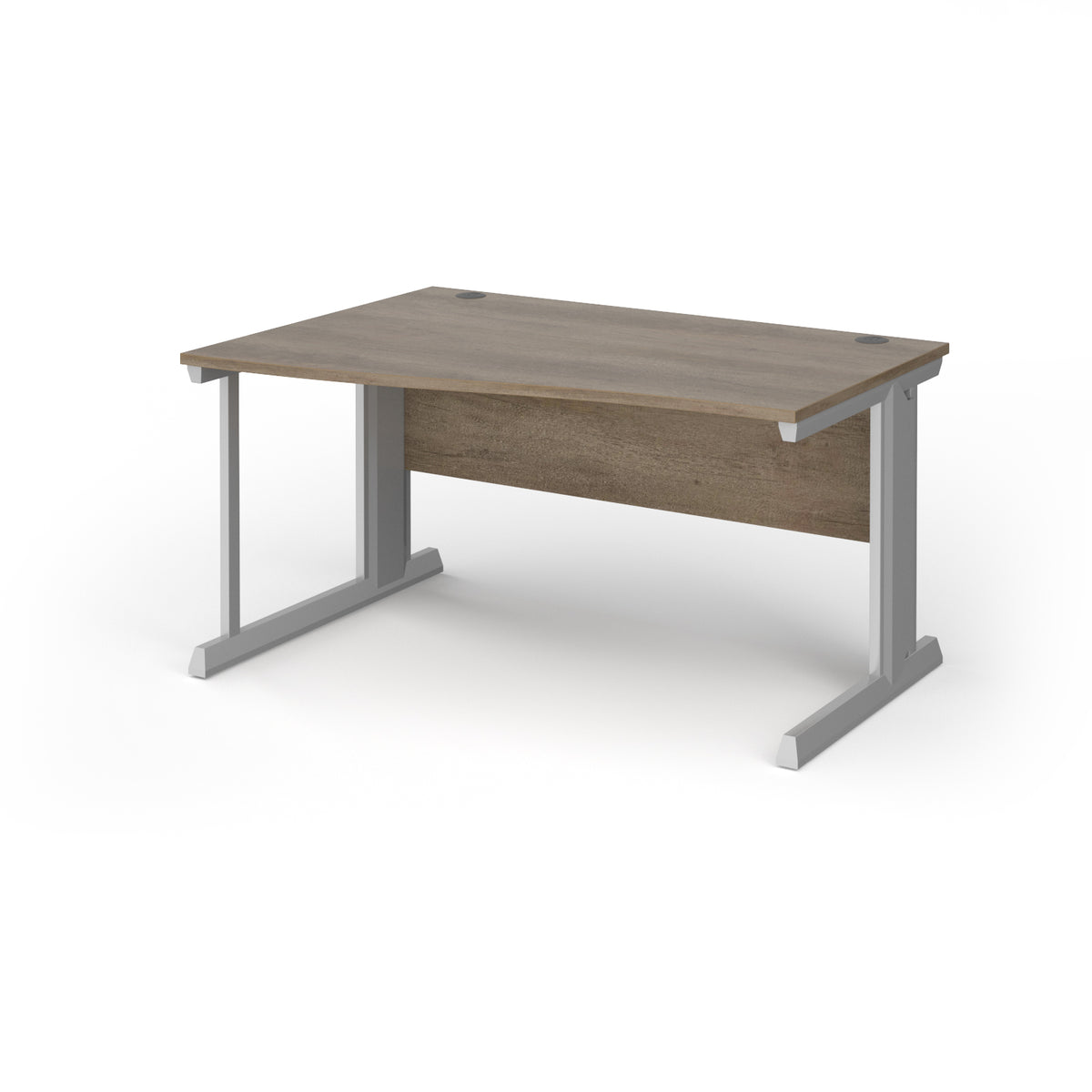 Vivo left hand wave desk 1400mm - silver frame, Nebraska Oak Top - view 1