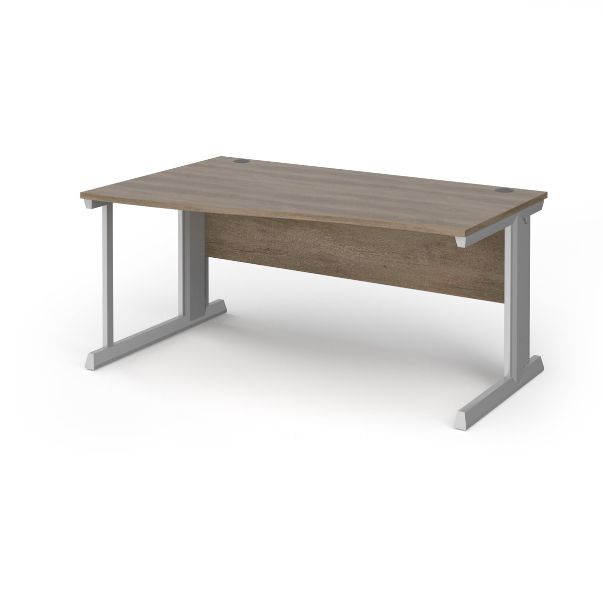 Vivo left hand wave desk 1600mm - silver frame, Nebraska Oak Top - view 1