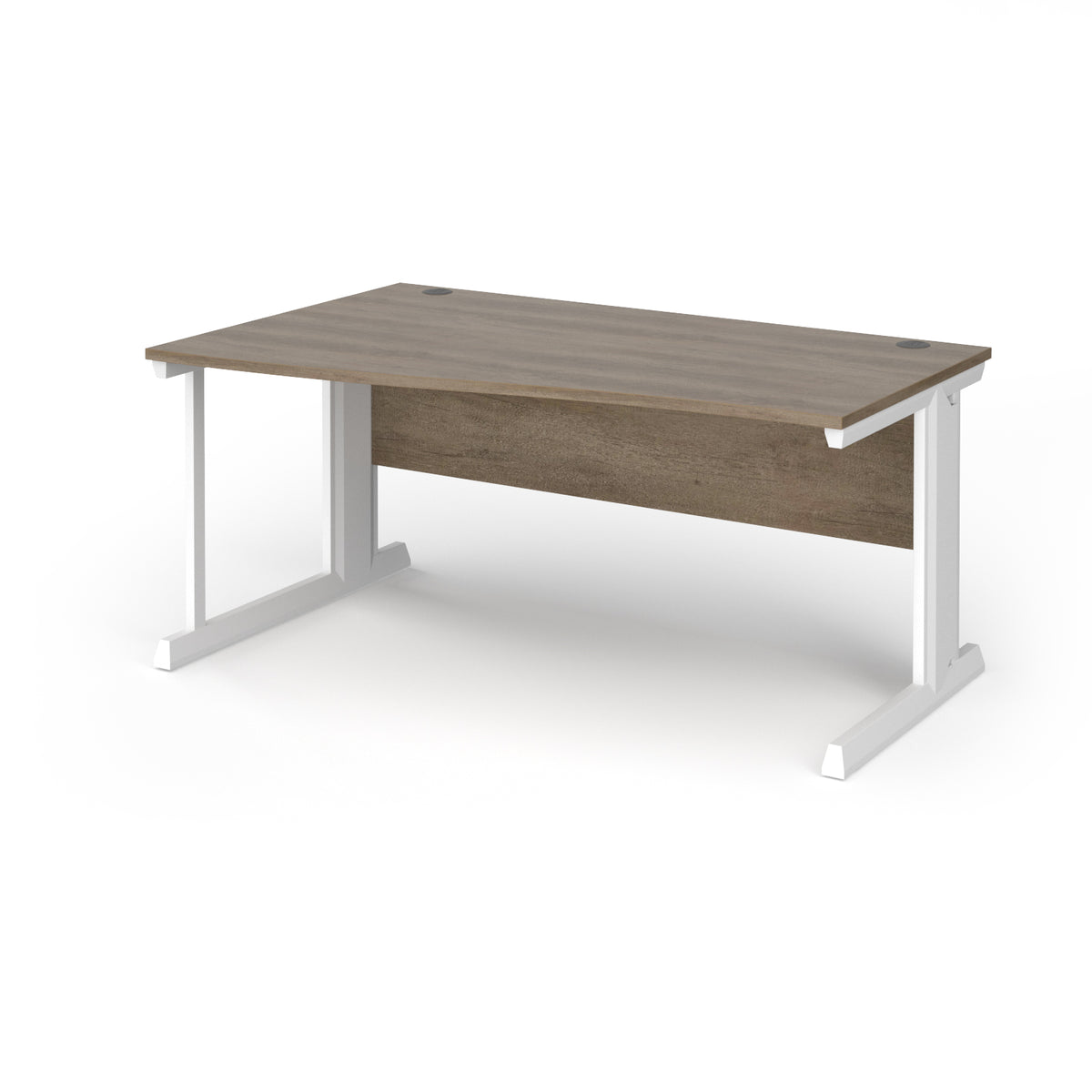 Vivo left hand wave desk 1600mm - white frame, Nebraska Oak Top - view 1