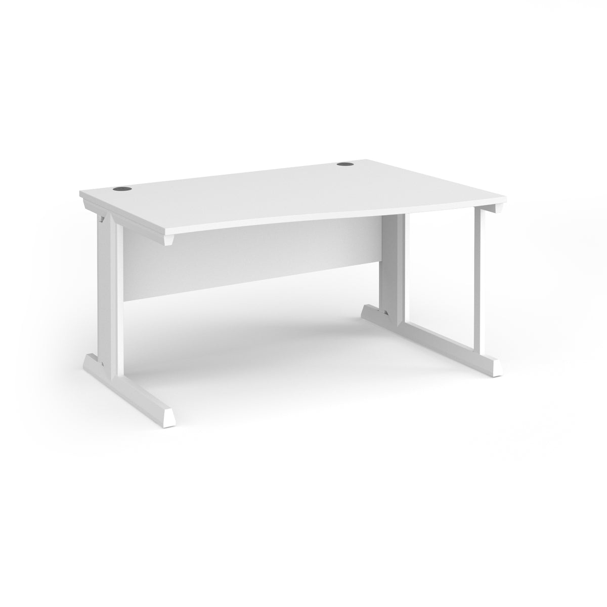 Vivo right hand wave desk 1400mm - white frame, White Top - view 1