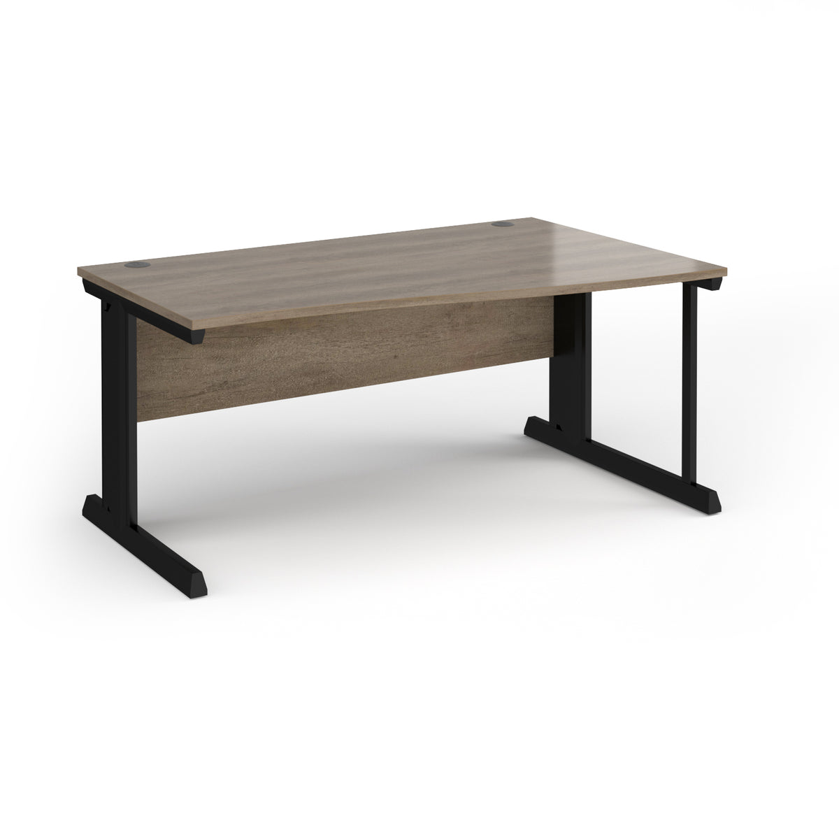 Vivo right hand wave desk 1600mm - black frame, Nebraska Oak Top - view 1