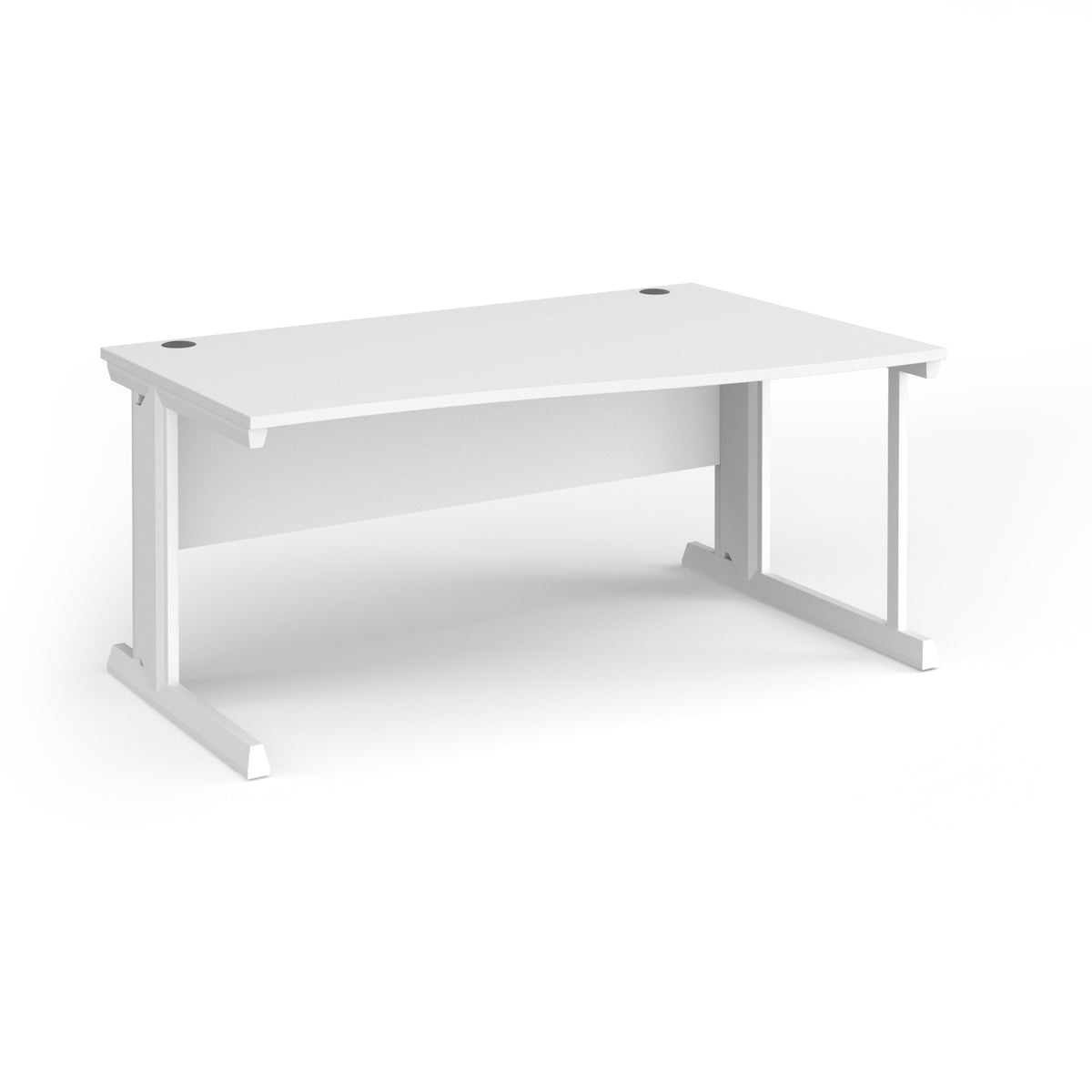 Vivo right hand wave desk 1600mm - white frame, White Top - view 1