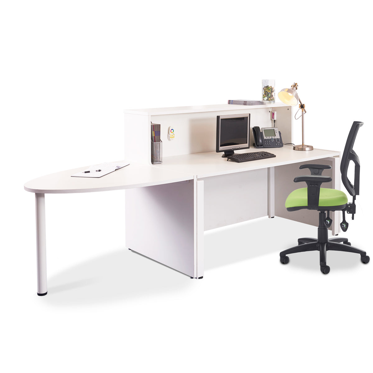 Welcome reception unit D-end extension 1000mm x 888mm - Beech - view 4