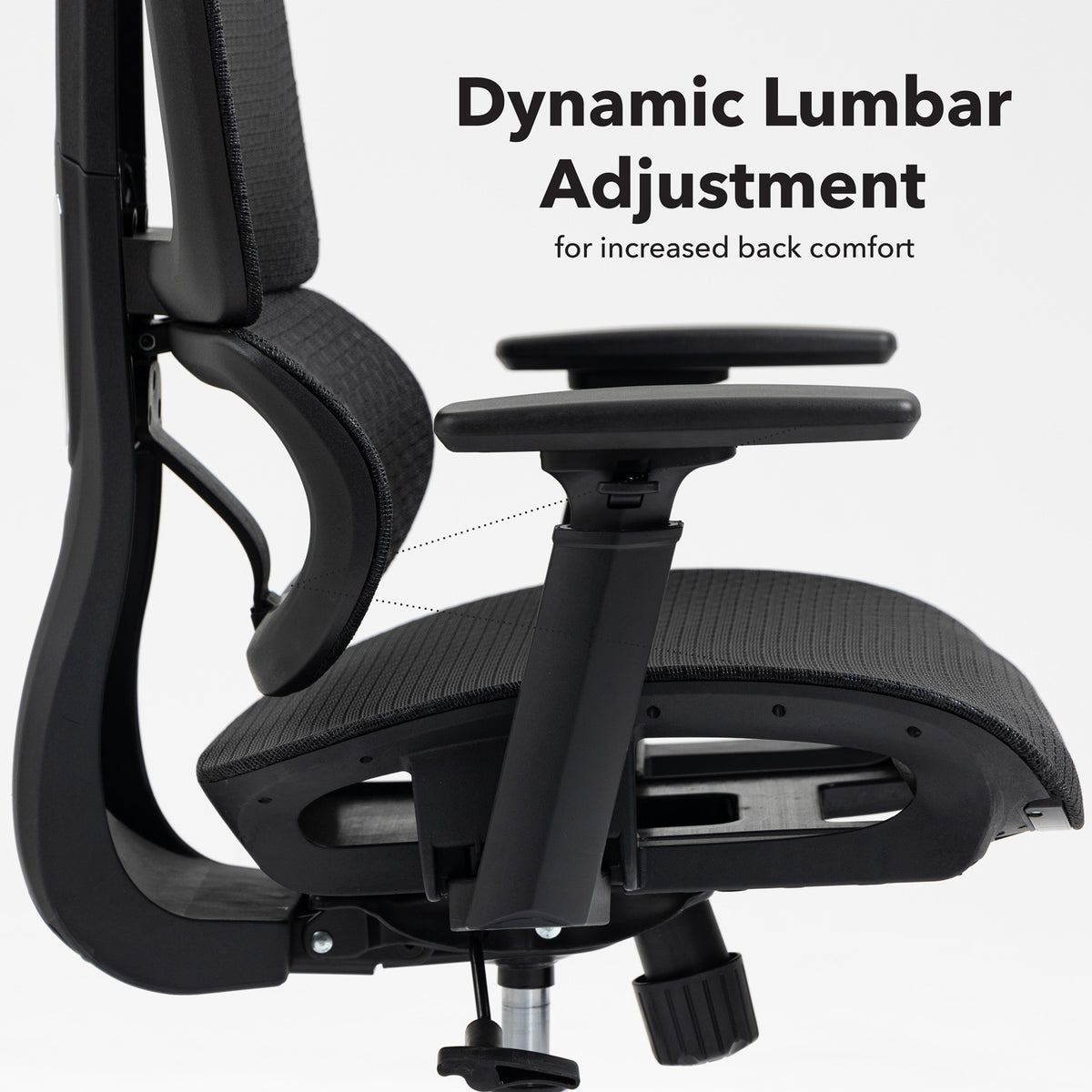 Zala mesh back operator chair with headrest and black mesh seat - view 3